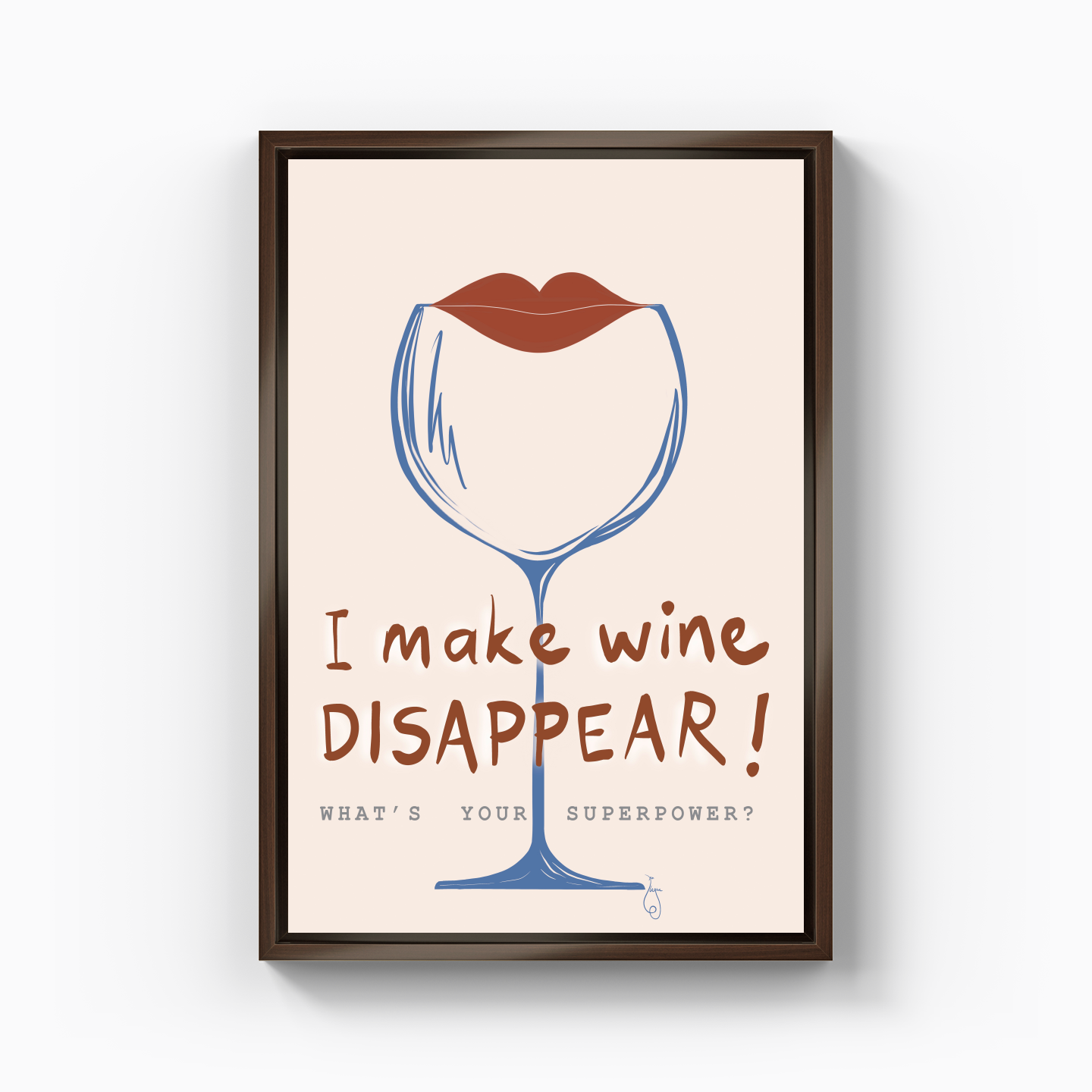 Wine Disappears - Kanvas Tablo