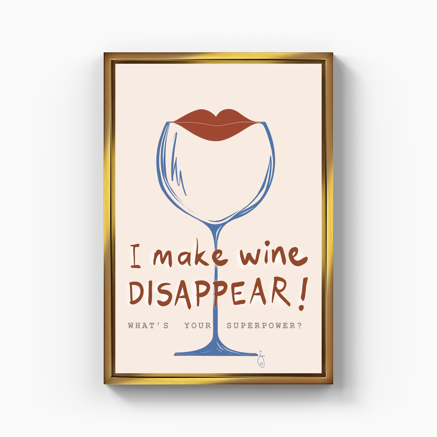 Wine Disappears - Kanvas Tablo
