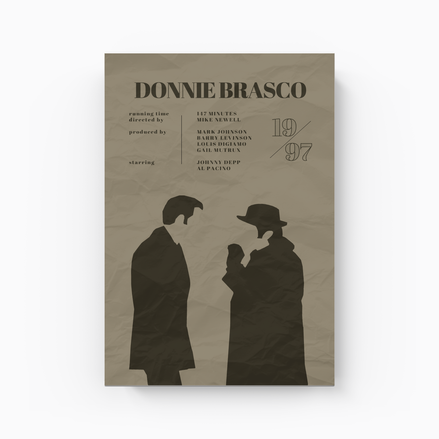 Donnie Brasco Minimalist Poster - Kanvas Tablo