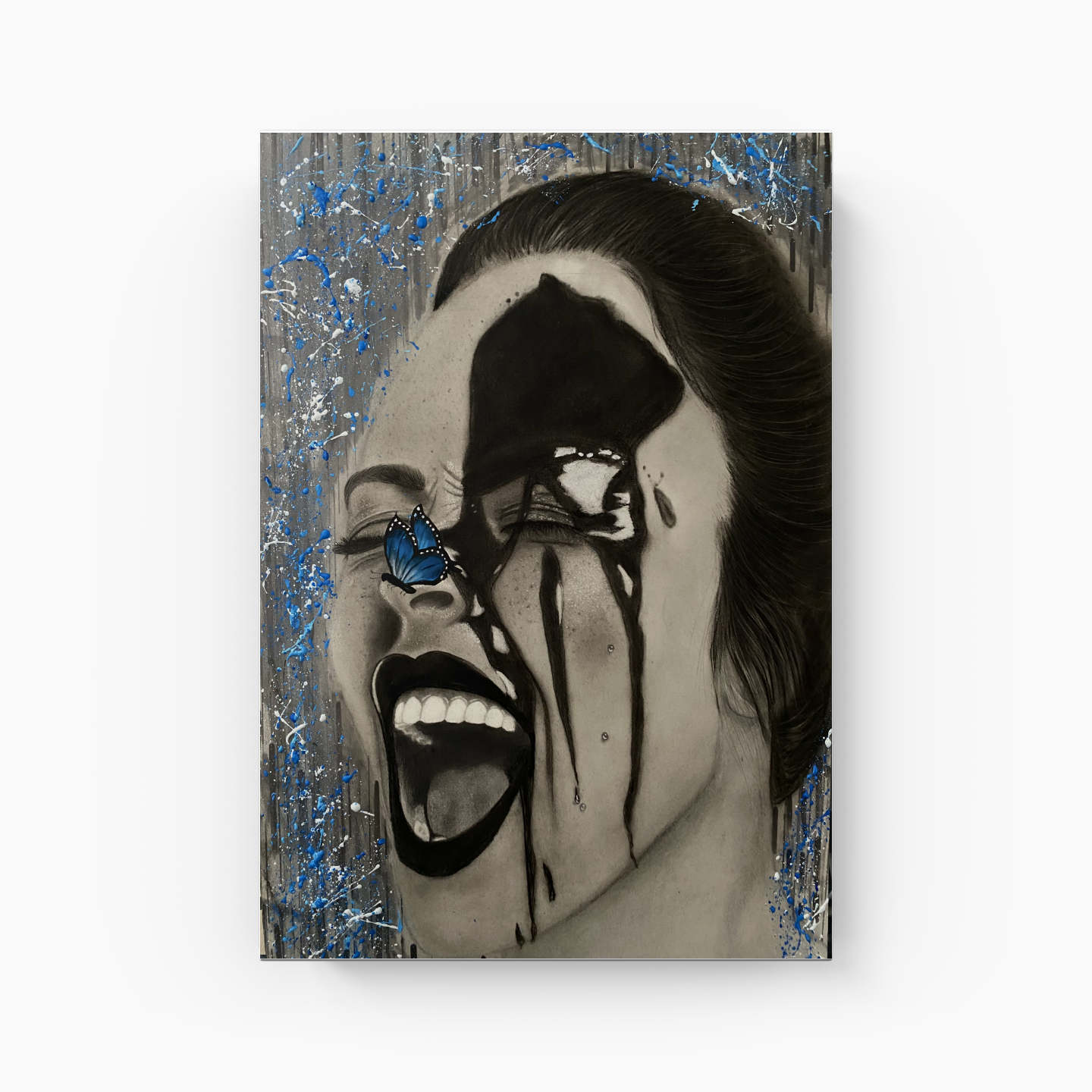 mavi çığlık - Kanvas Tablo