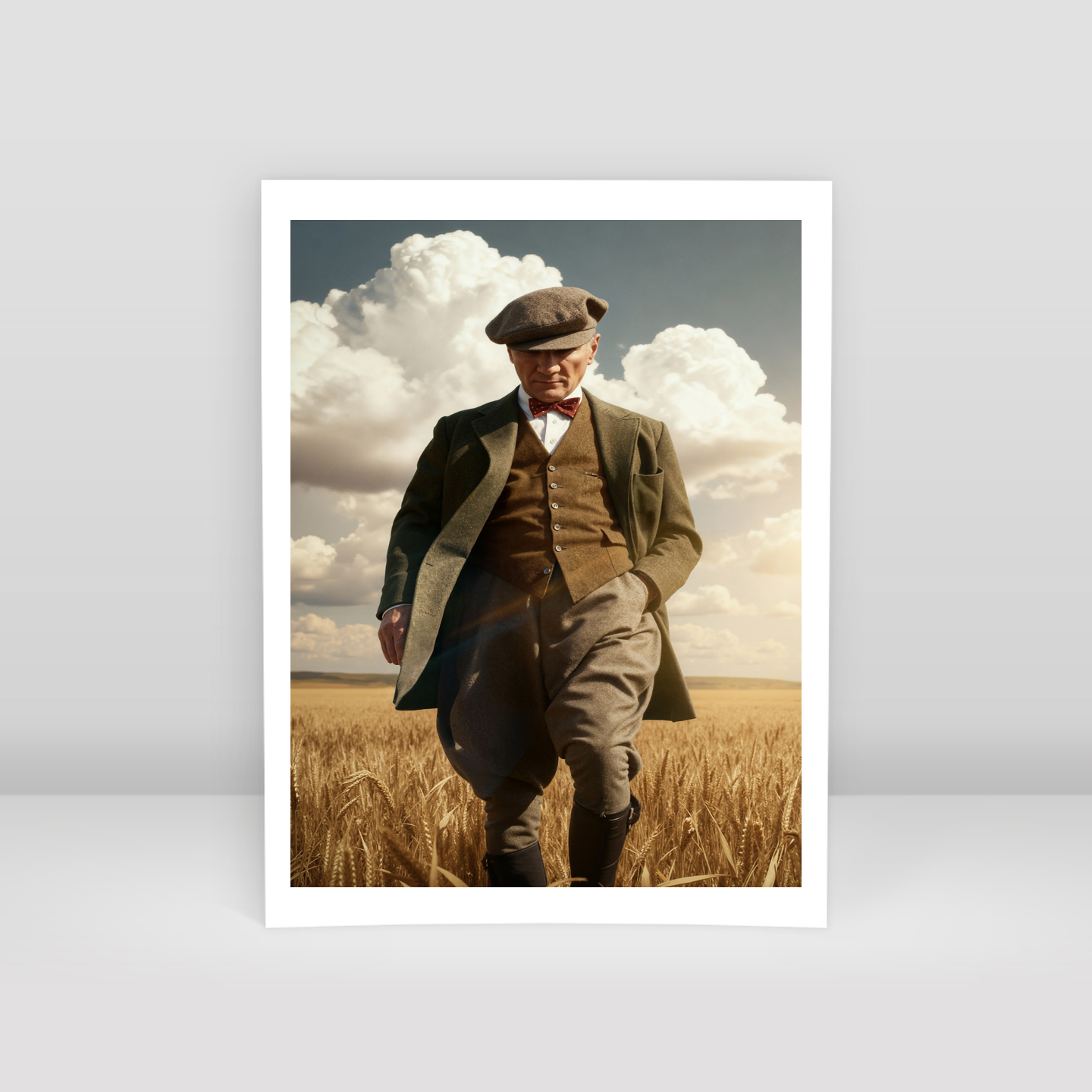 Atatürk Buğday Tarlasında - Art Print
