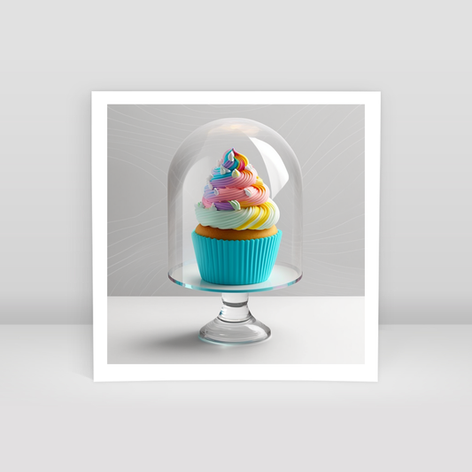 Rainbow cupcake - Art Print