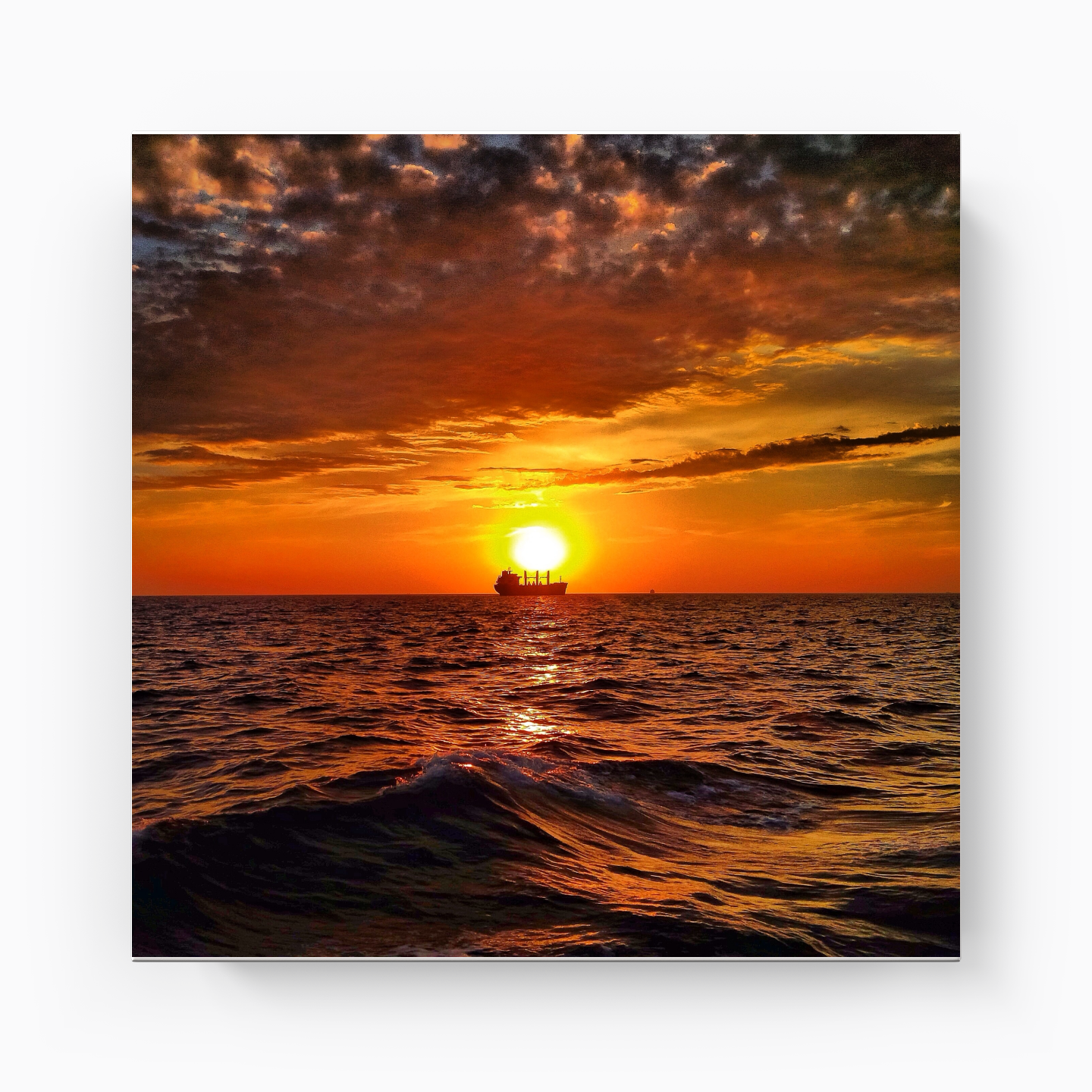 Gemi Ve Güneş - Kanvas Tablo