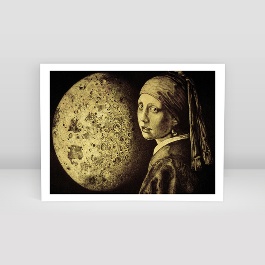 Ay ve İnci Küpeli Kız - Art Print