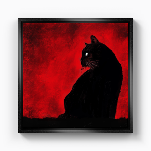 Kara Kedi Bak - Kanvas Tablo