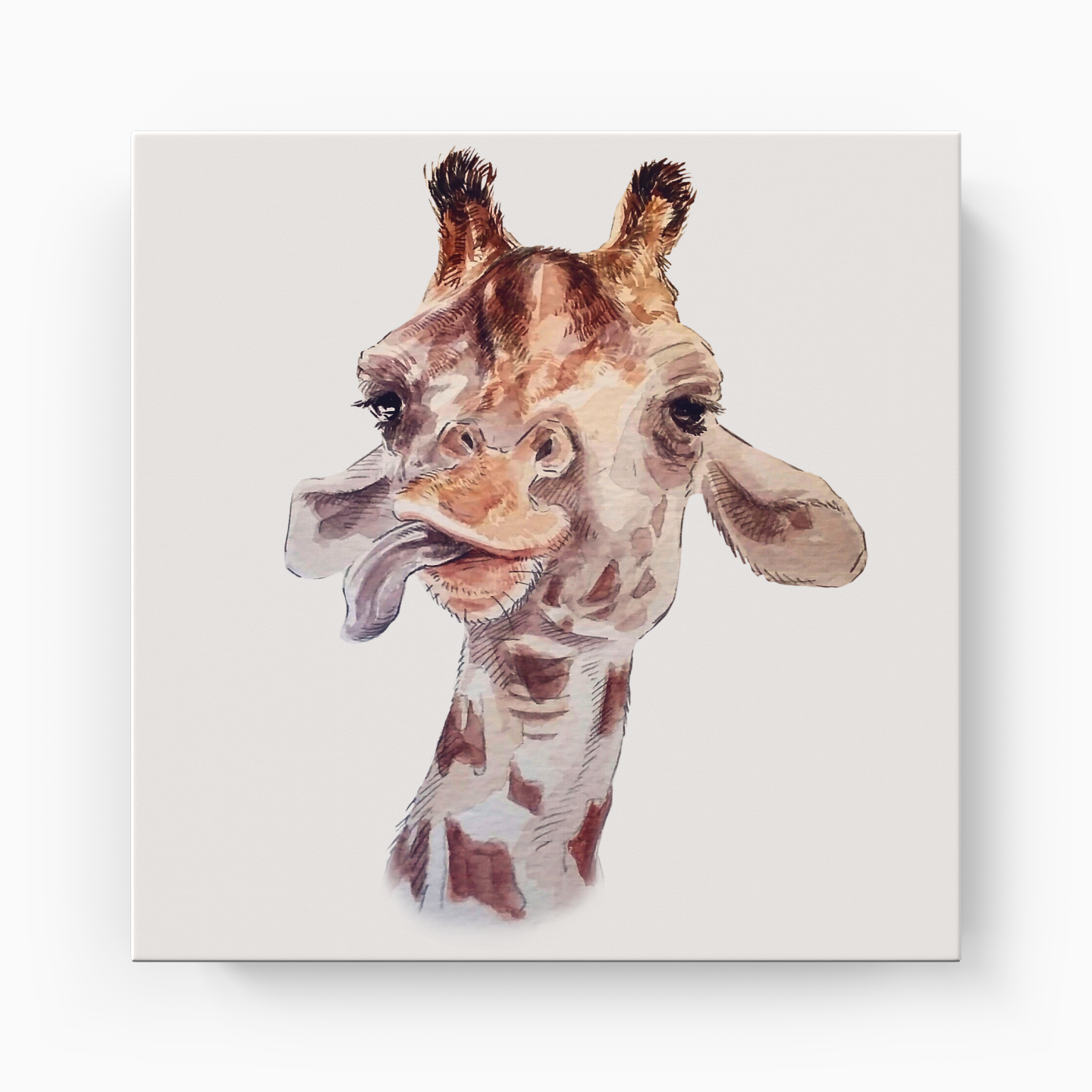 giraffe Selfie - Canvas Print