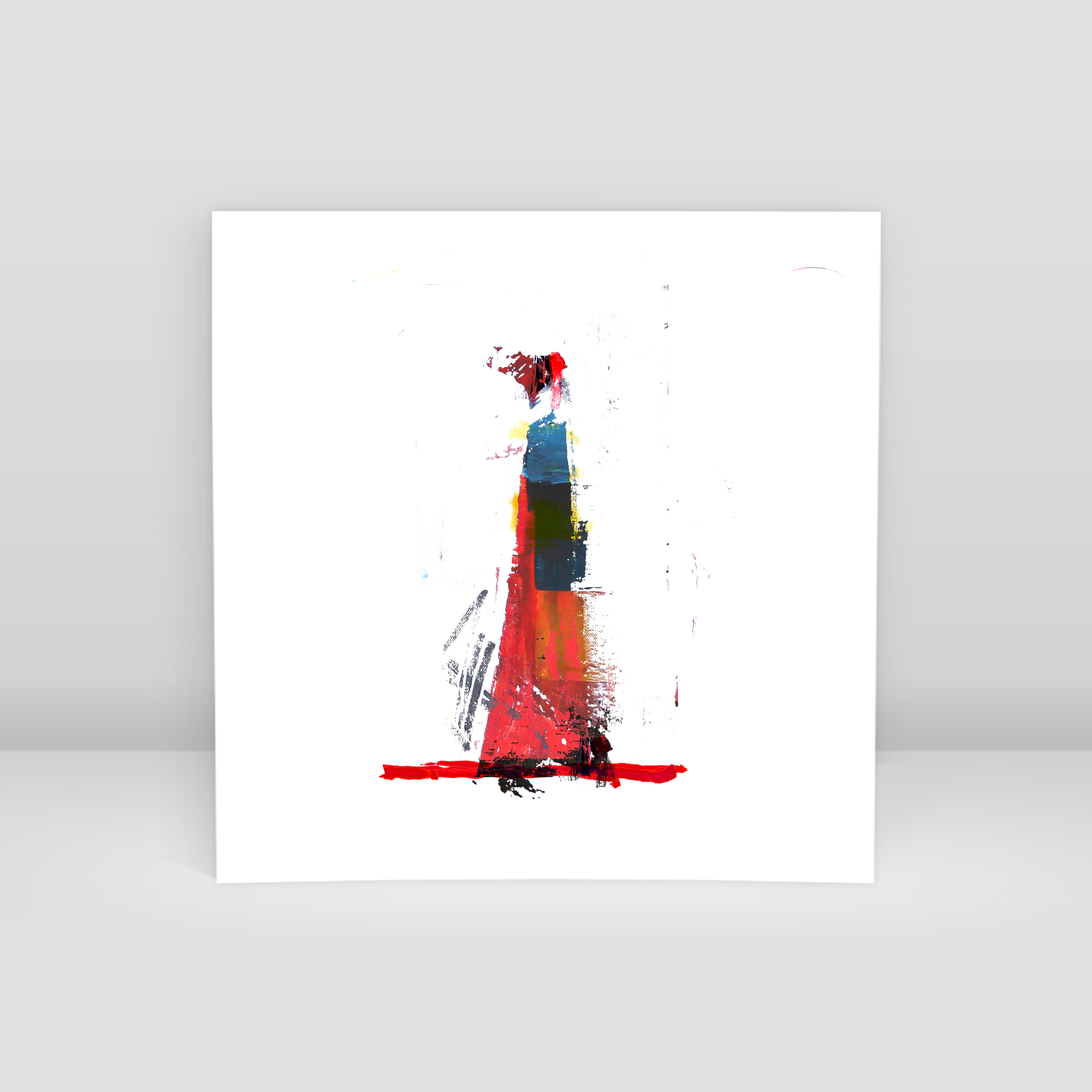 Lady in Red Kimono - Art Print