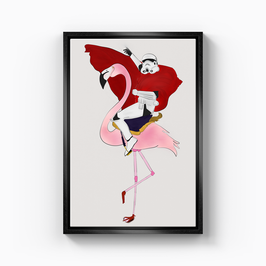 Stromtrooper and Flamingo - Kanvas Tablo