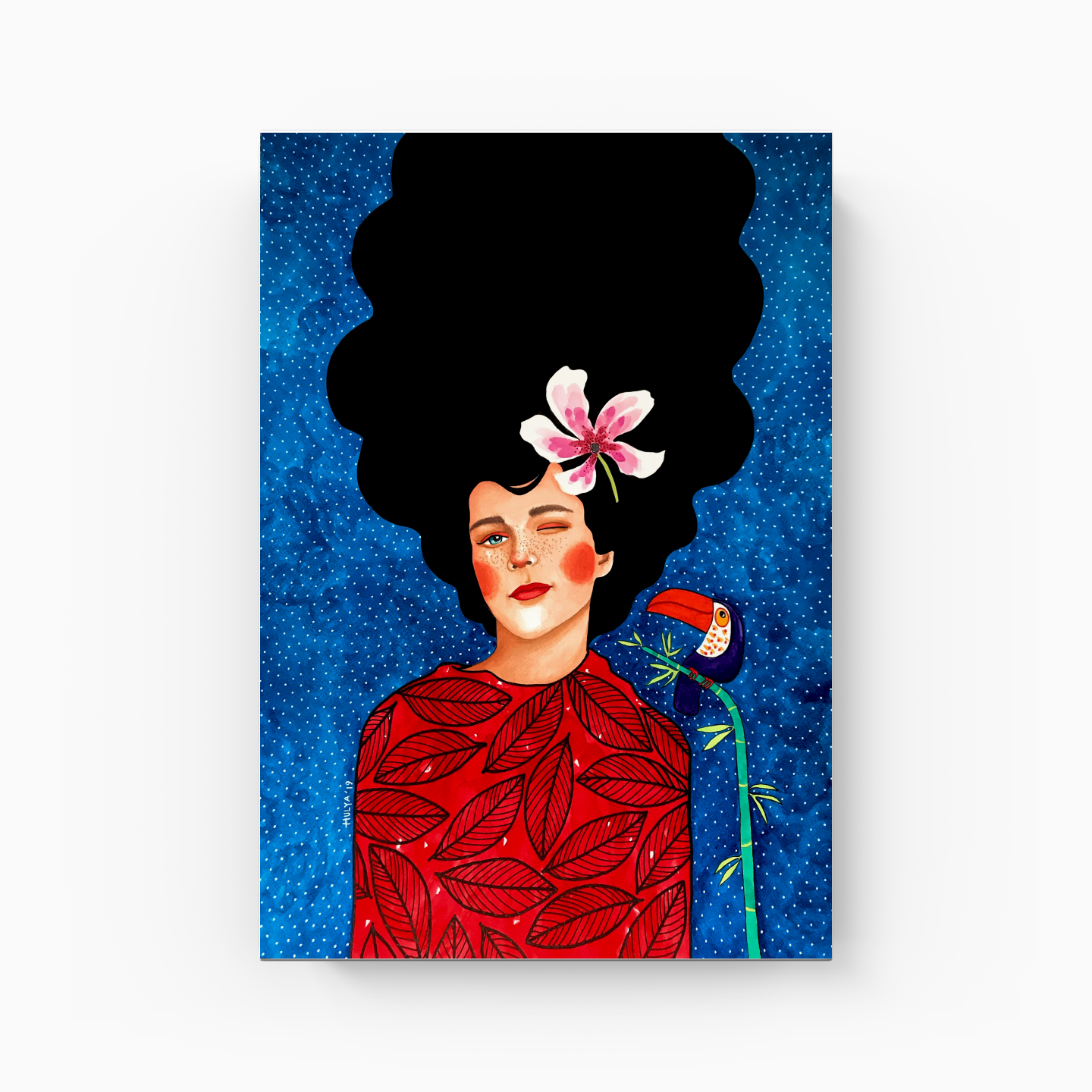 position herself in a certain posture - Canvas Print