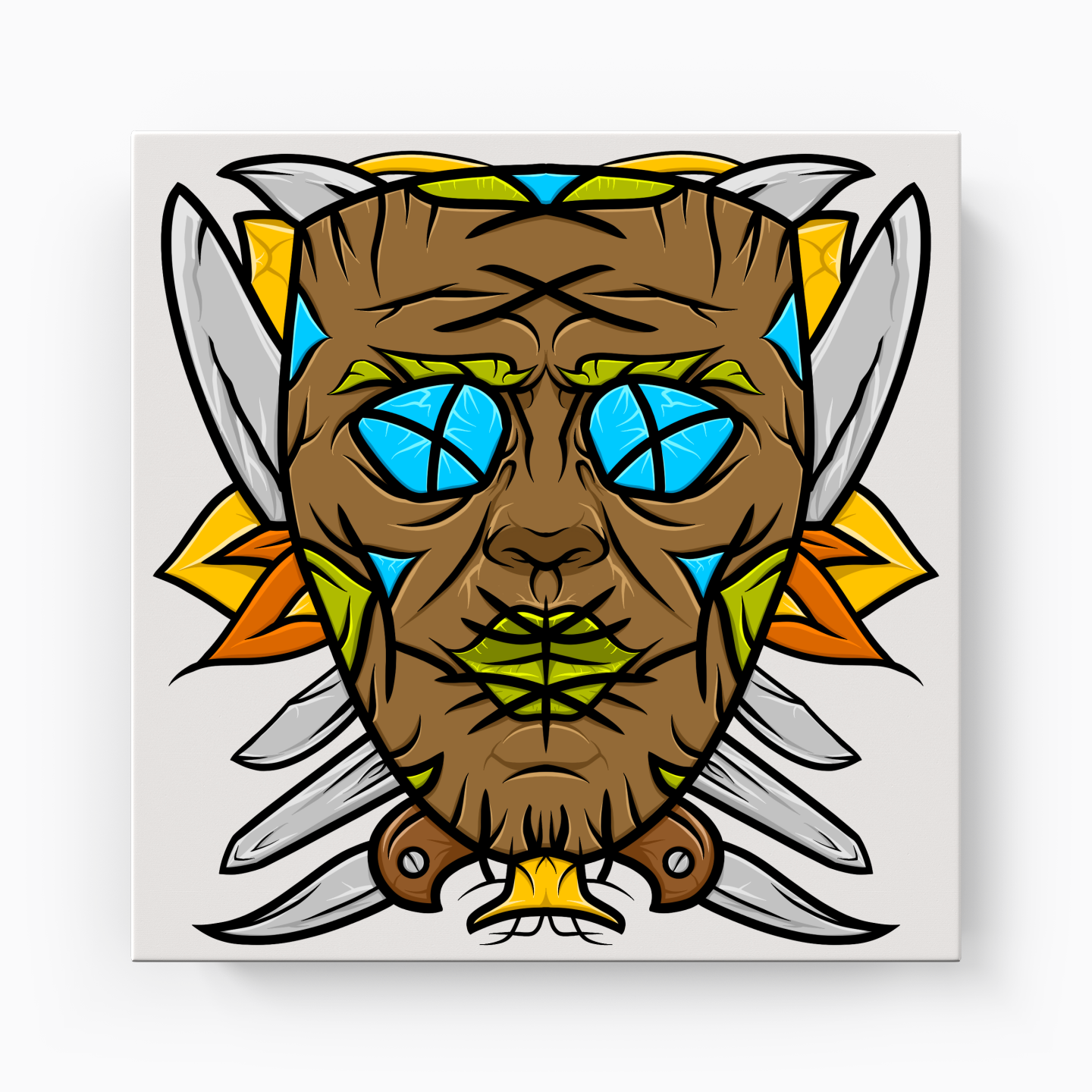 Mask illustration - Kanvas Tablo