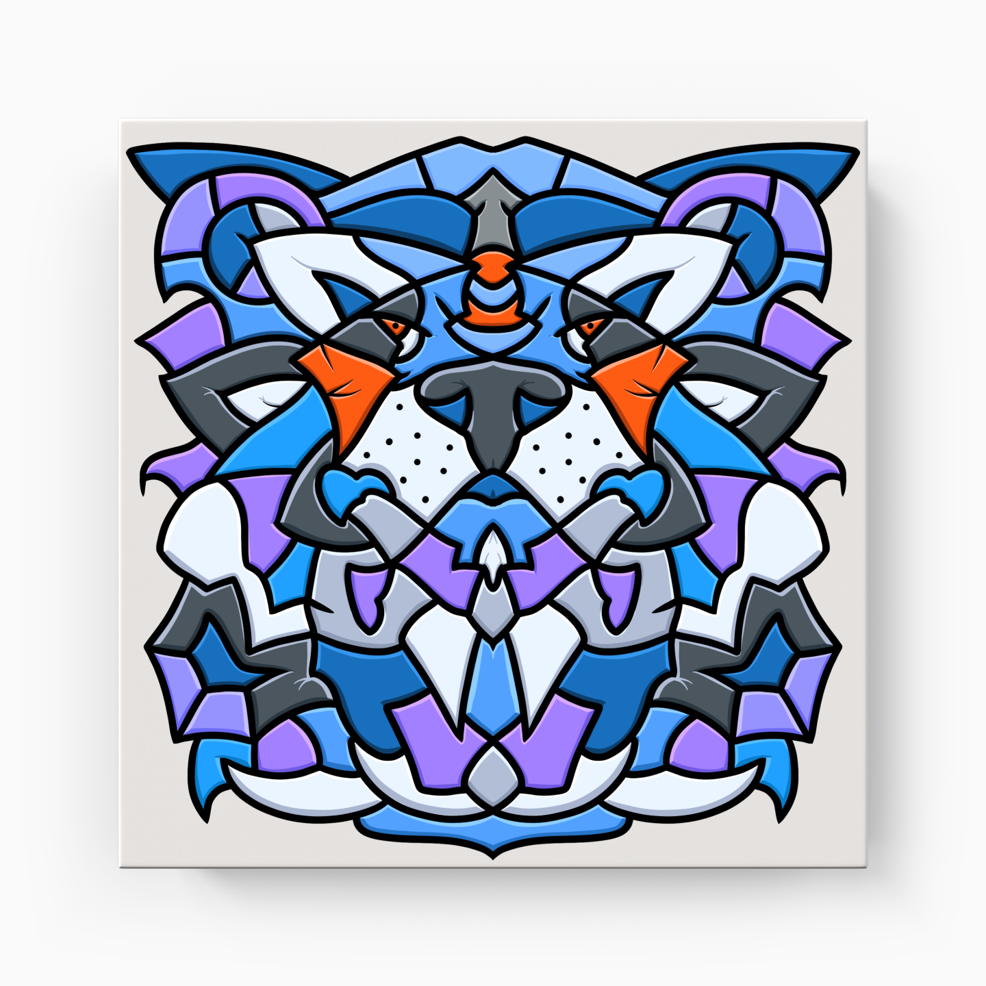 Big cat blue - Canvas Print