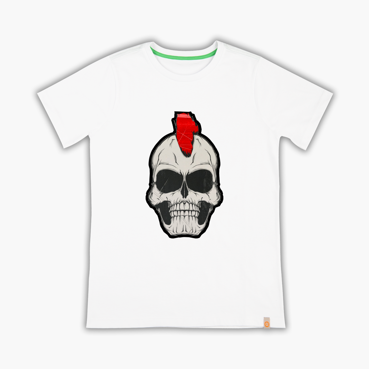 Red Head Punk Skull - Tişört