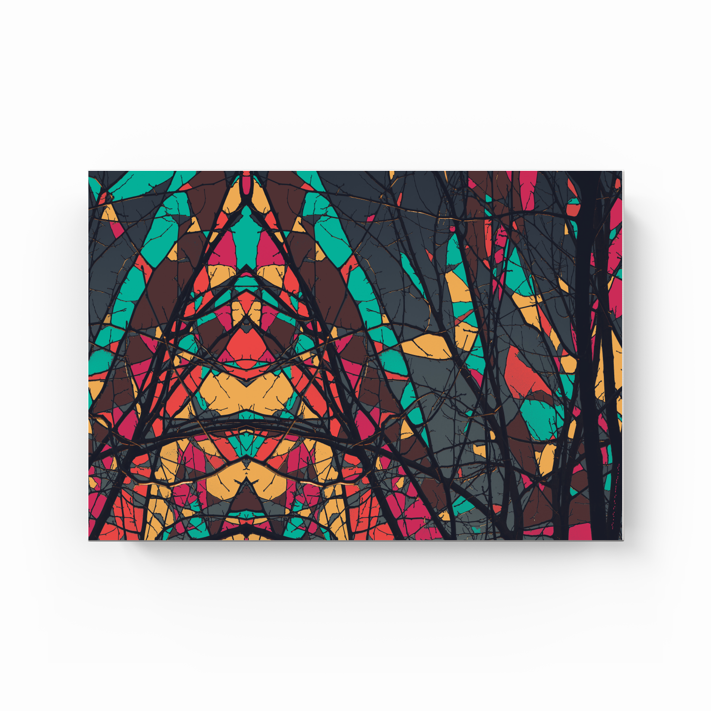 Symmetry Tree Branch Forest Expressionist Abstract Landscape No 28 - Canvas Painting