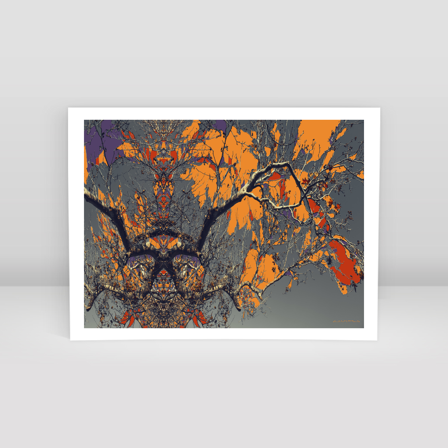 Symmetry Tree Branch Forest Expressionist Abstract Landscape No 21 - Art Print