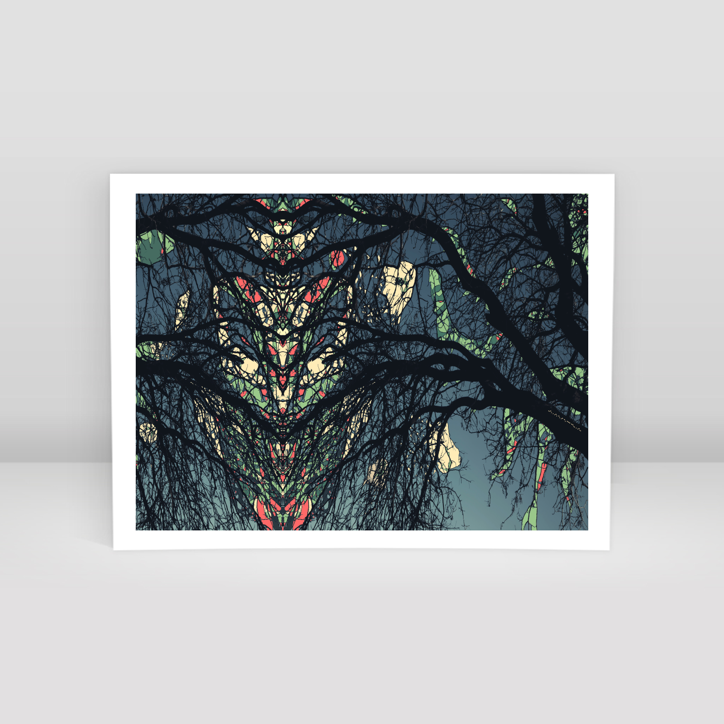 Symmetry Tree Branch Forest Expressionist Abstract Landscape No 24 - Art Print