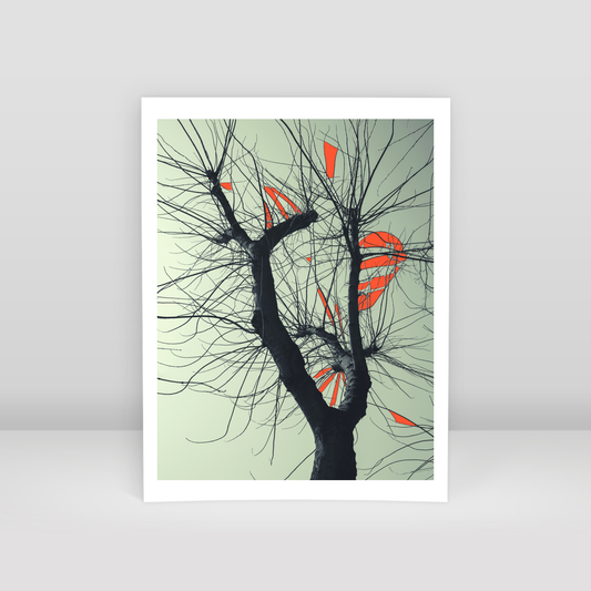 Ağaç Dal Ekspresyonist Abstrakt Manzara No 03 - Art Print