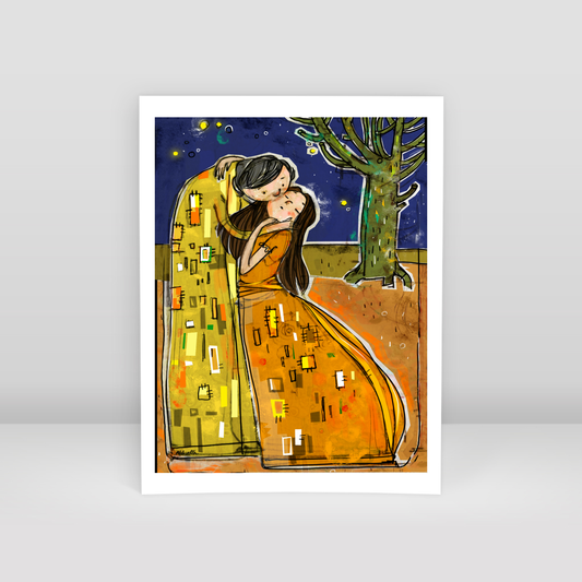 The Kiss - Redraw of Klimt - Abbarts - Art Print