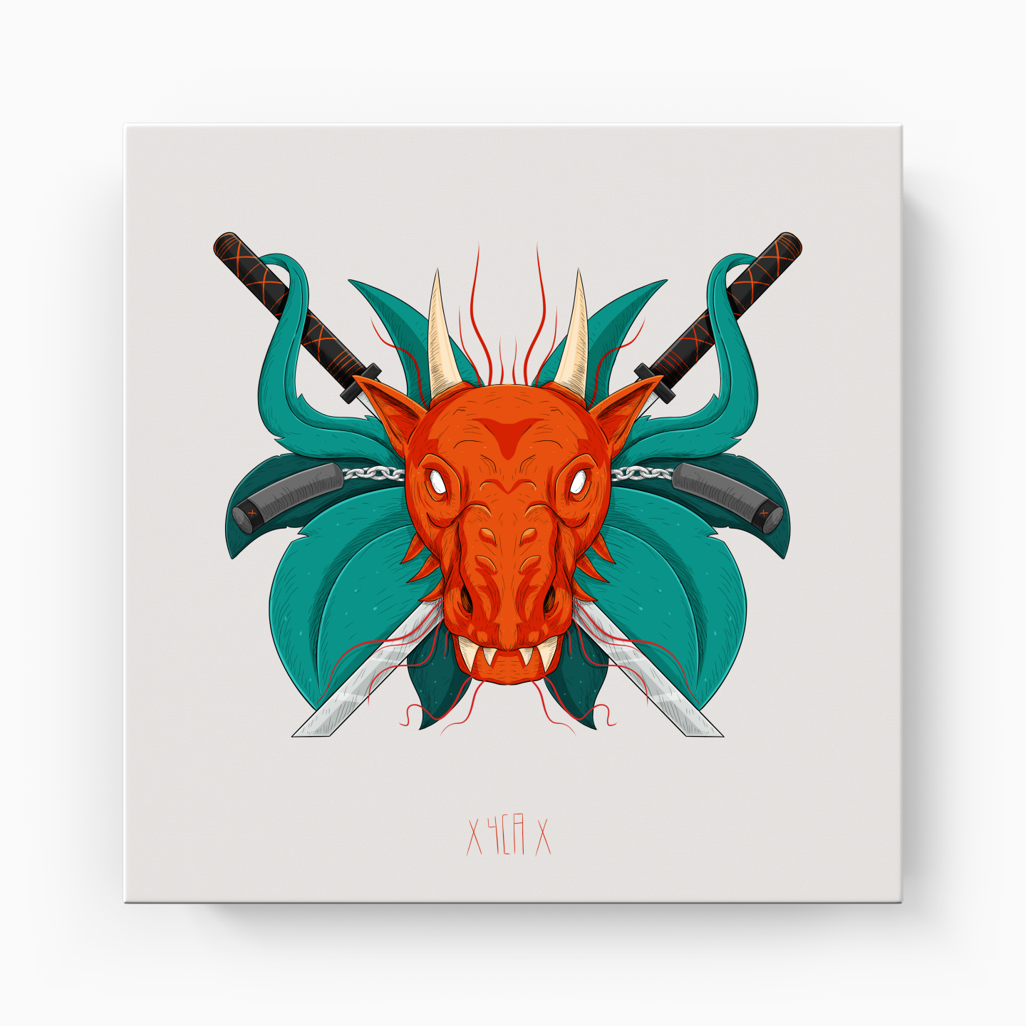 dragon illustration - Canvas Print