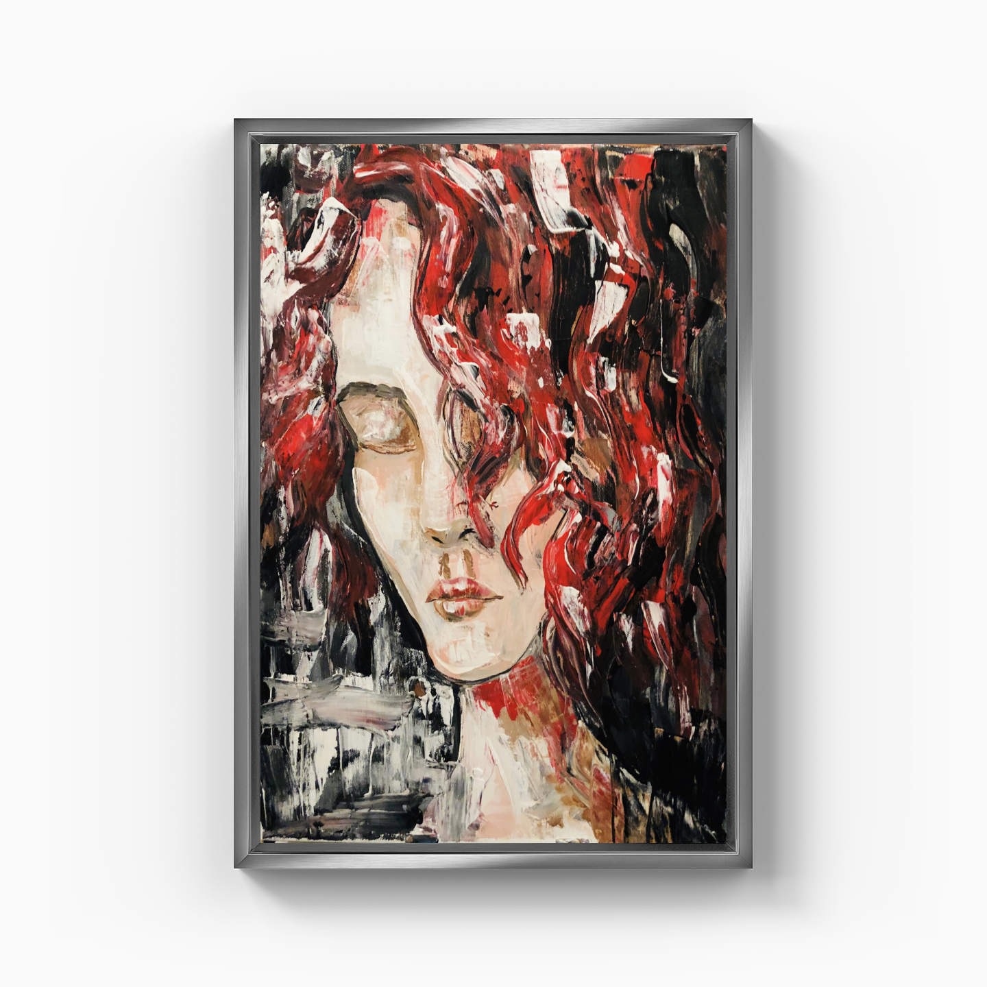 Kırmızı saçlı kız - Kanvas Tablo