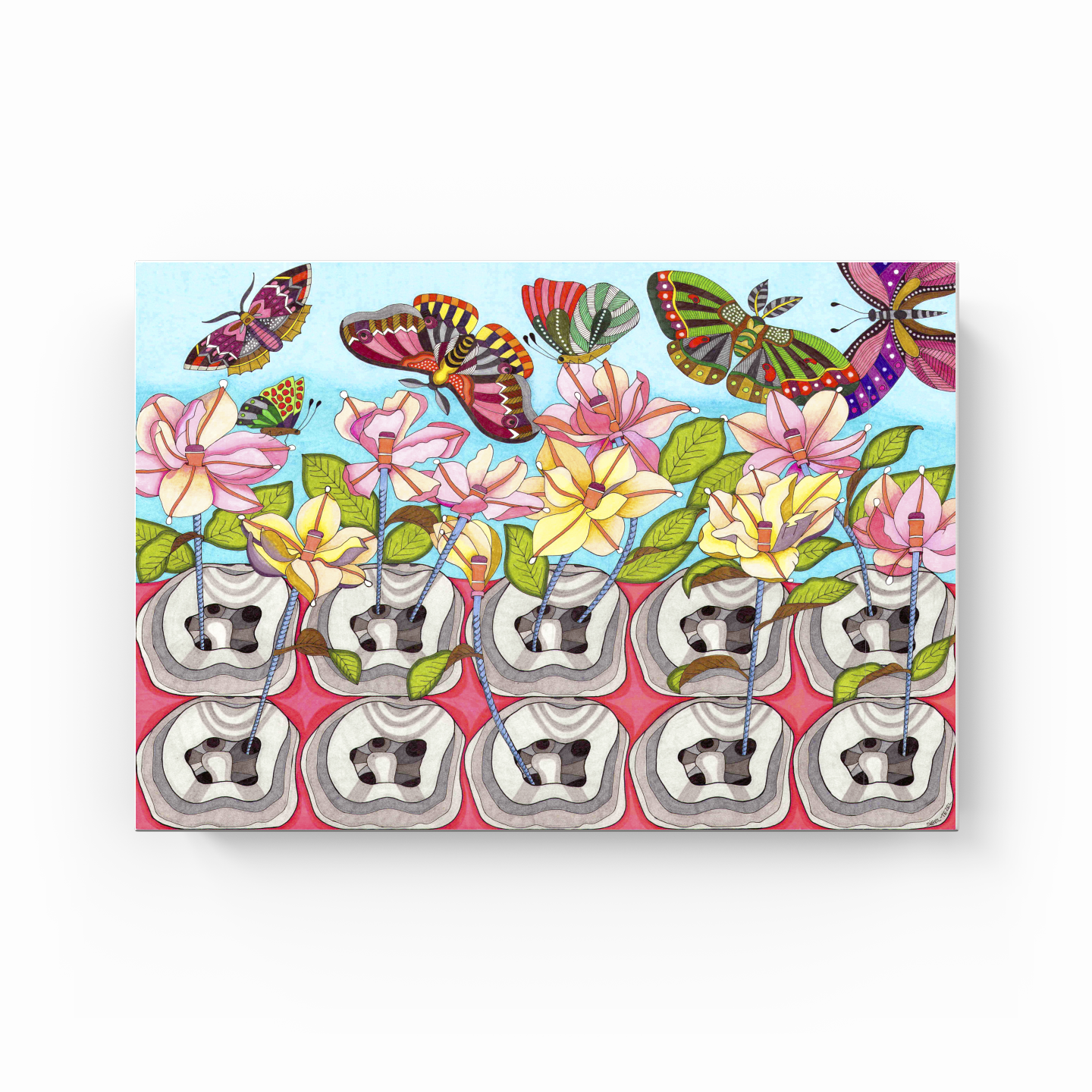 canal treatment with the flowers - Canvas Painting