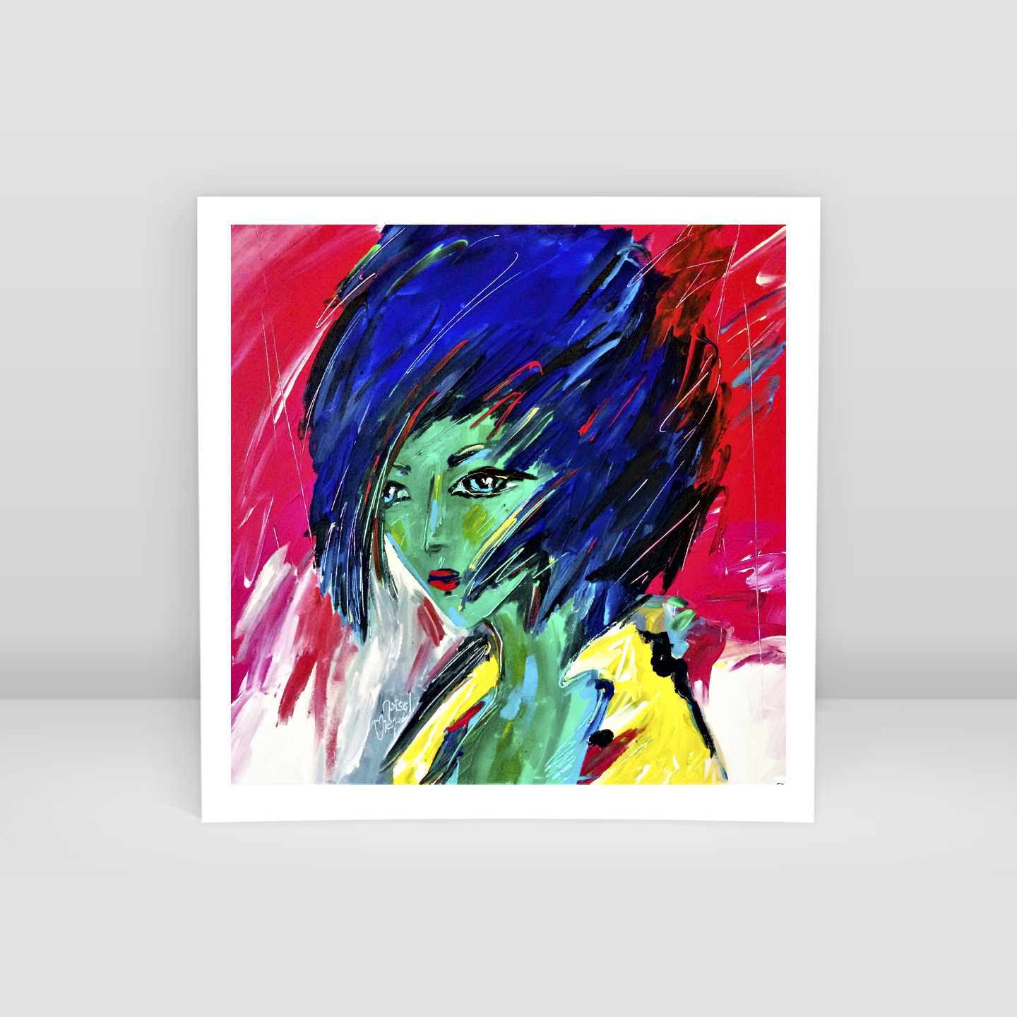 blue silk winter flower - DB00006 - Art Print