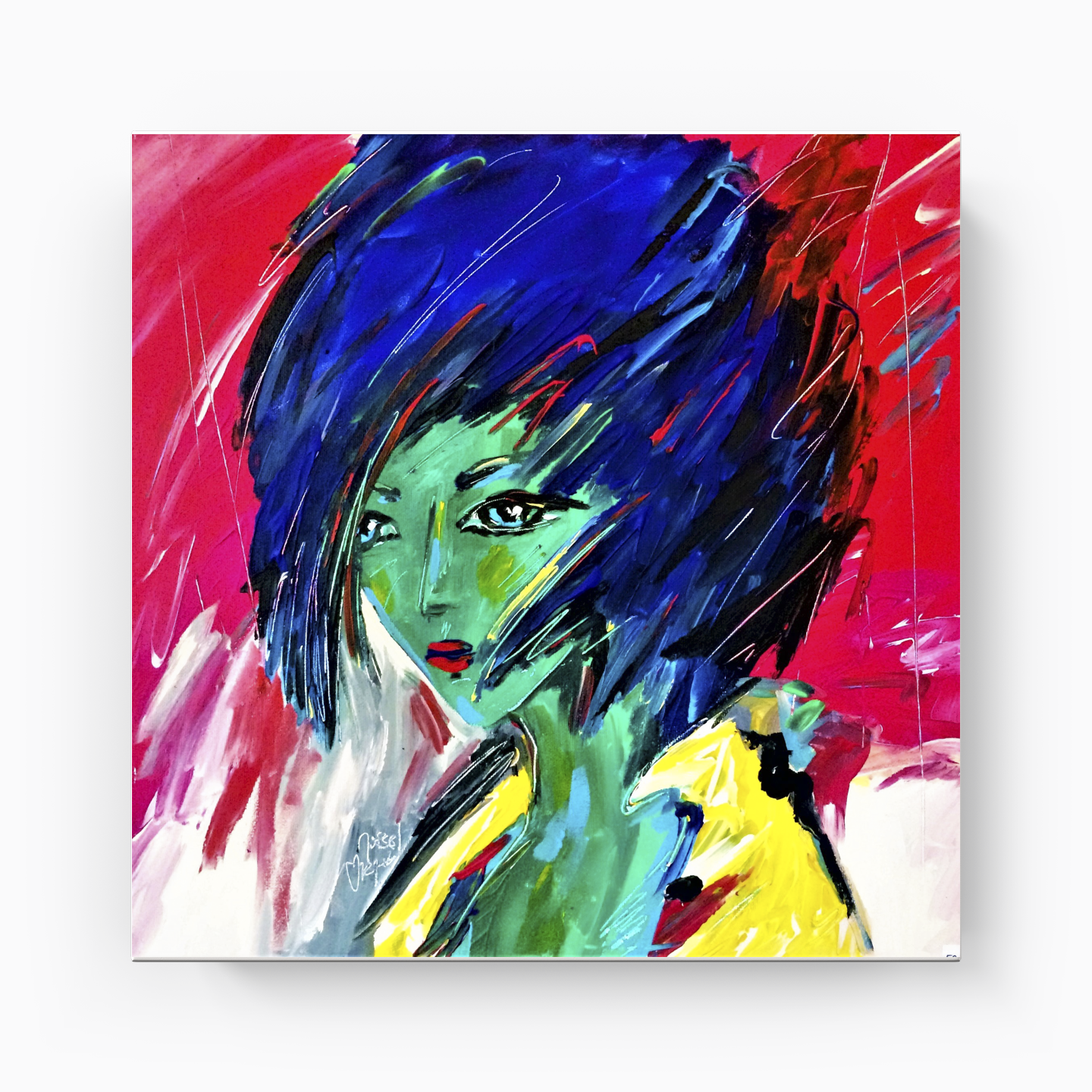 blue silk winter flower - DB00006 - Kanvas Tablo