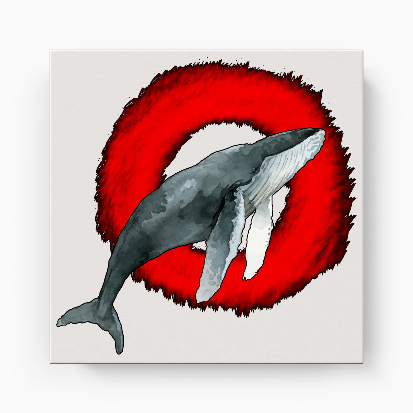 Whale Circle - Kanvas Tablo