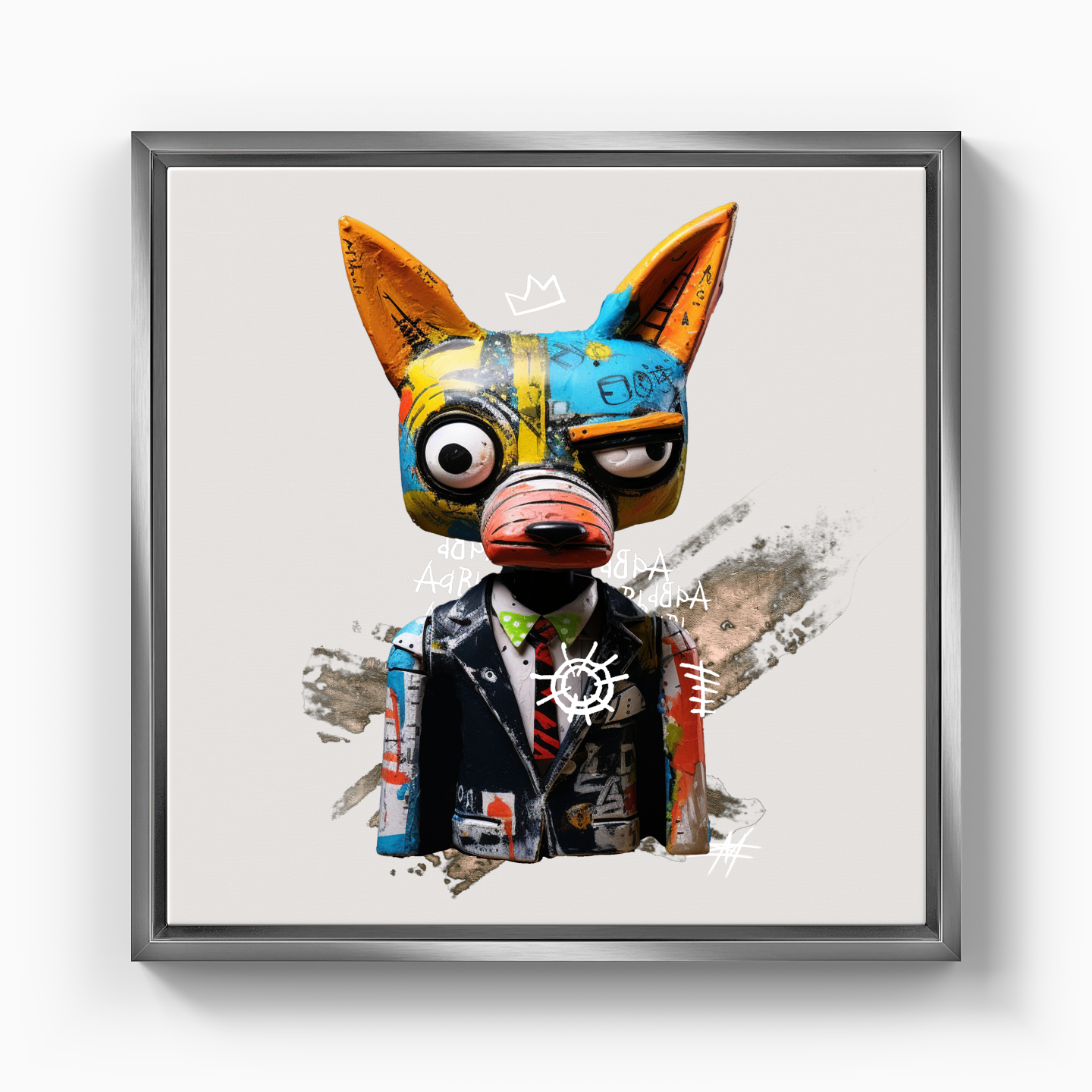 basquiat fox - Canvas Print