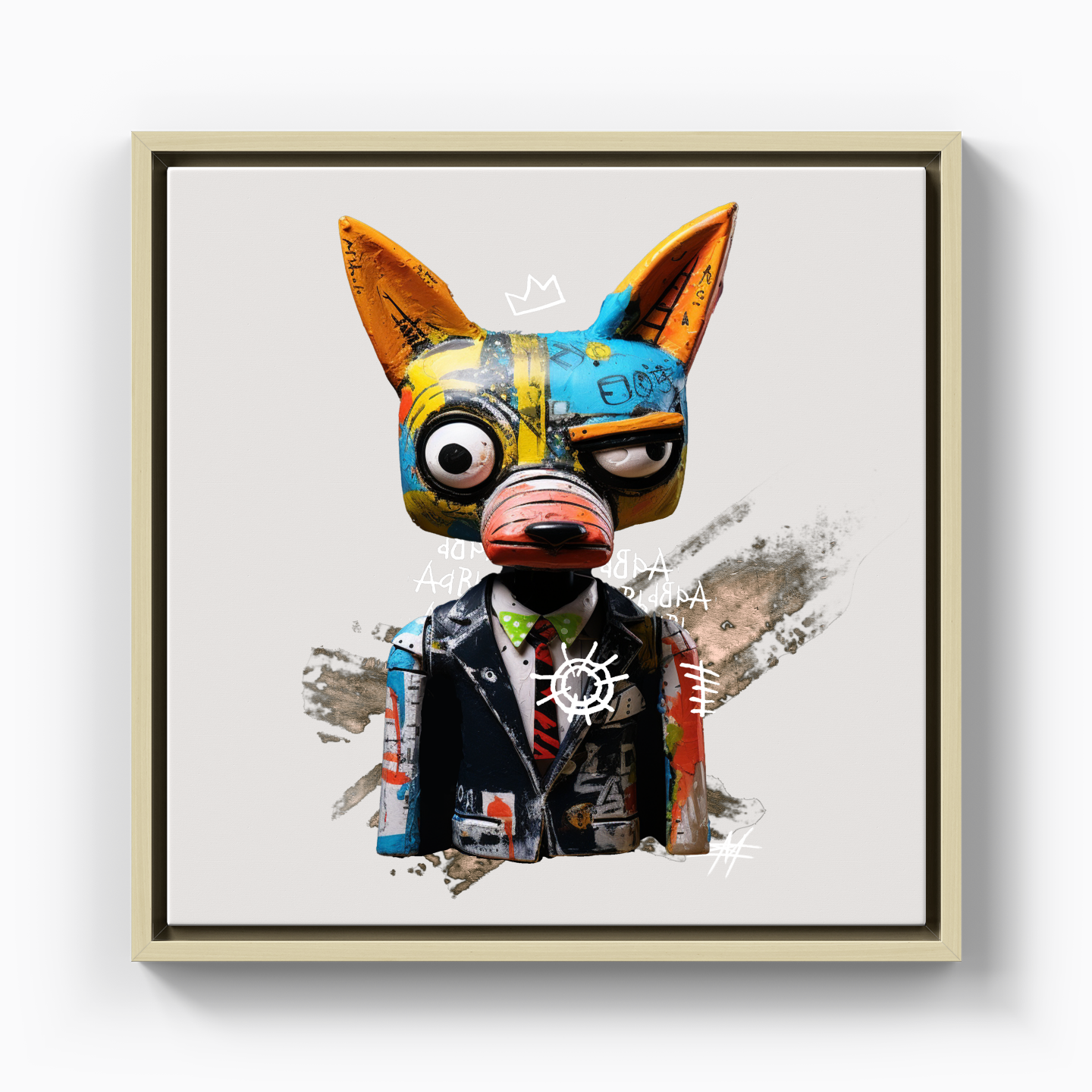 basquiat fox - Canvas Print