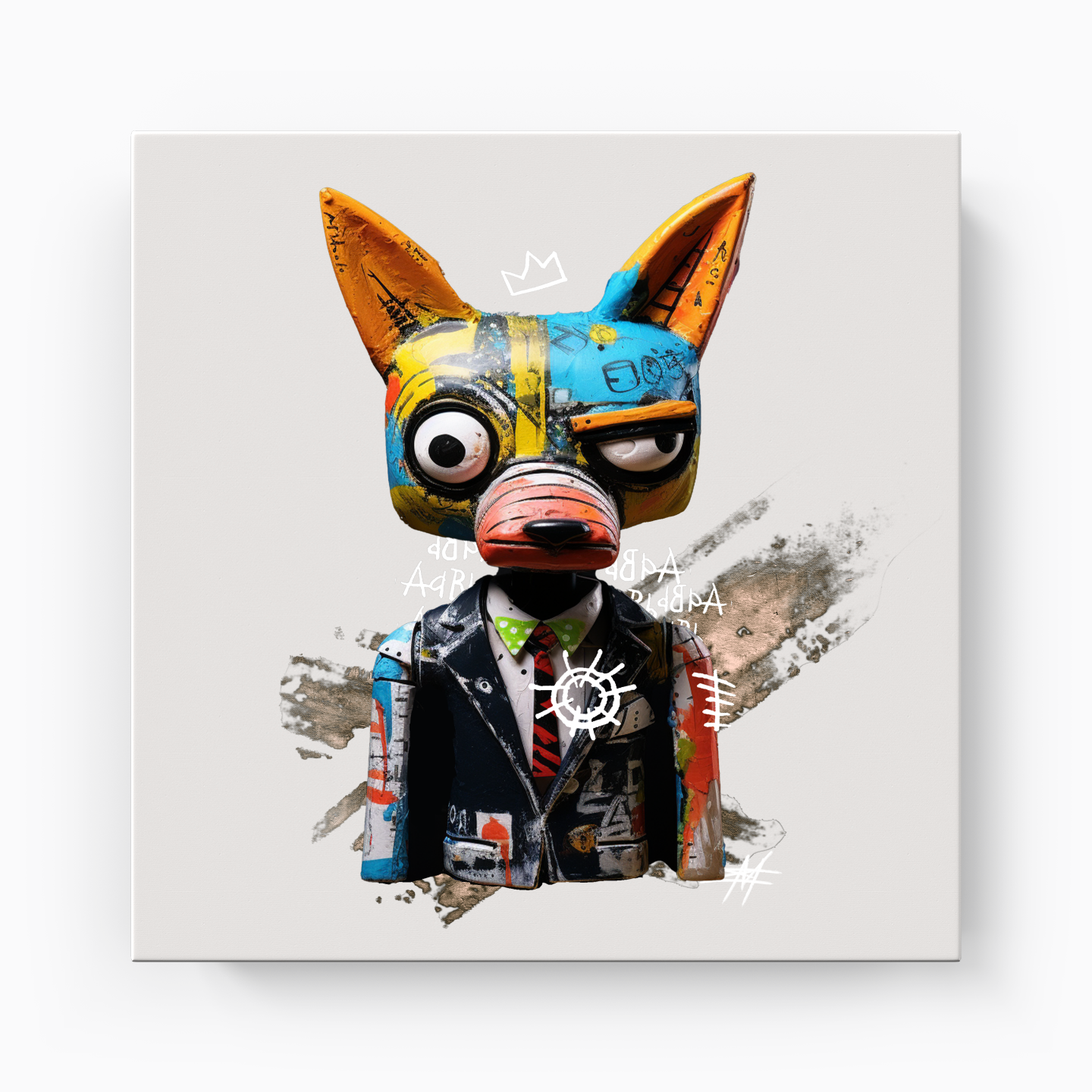 basquiat fox - Canvas Print