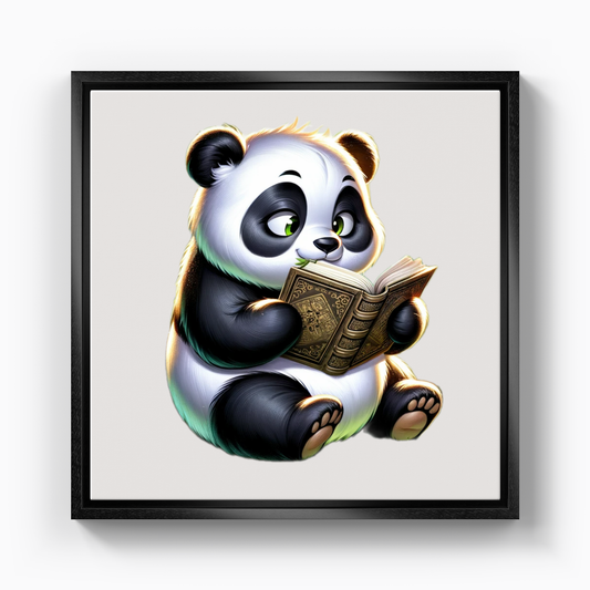 kitap ve panda - Kanvas Tablo