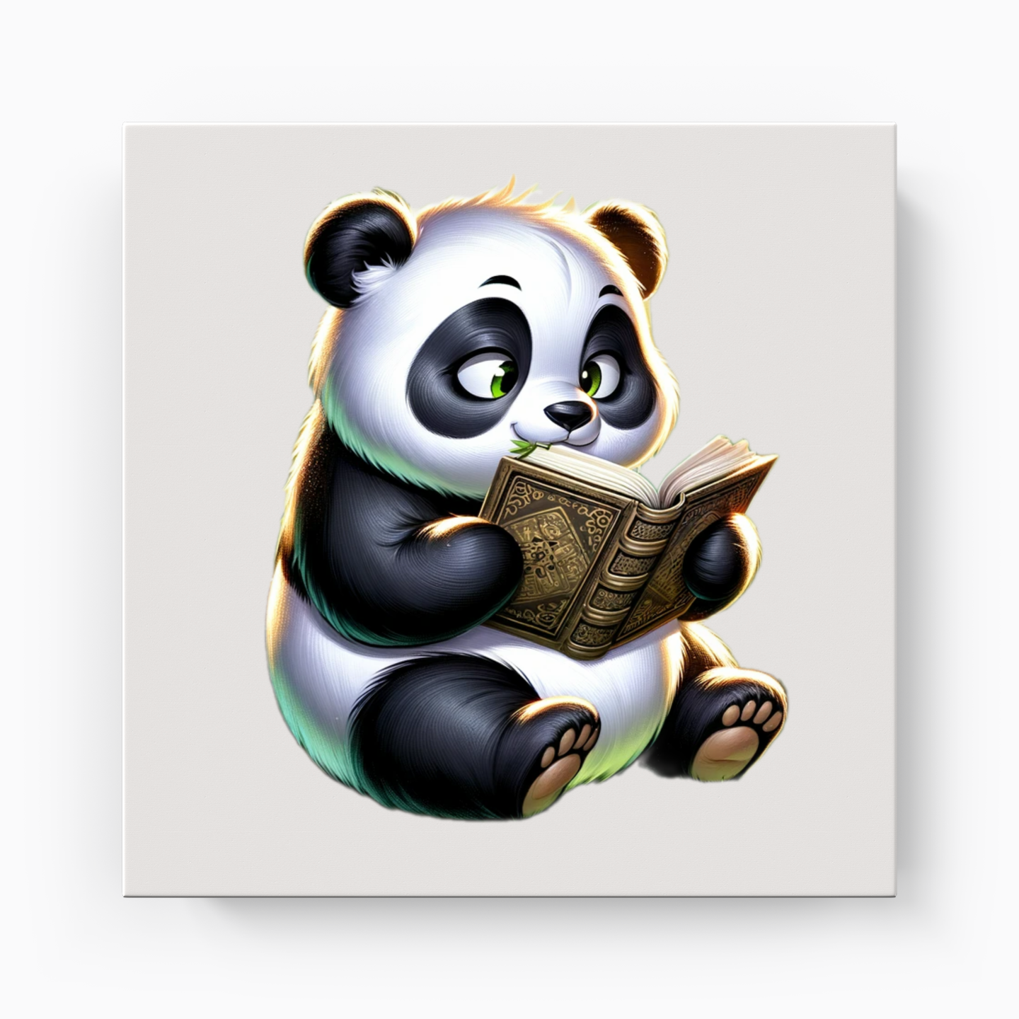 kitap ve panda - Kanvas Tablo