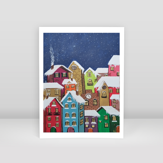 Renklerin Kentinde Kış - Art Print