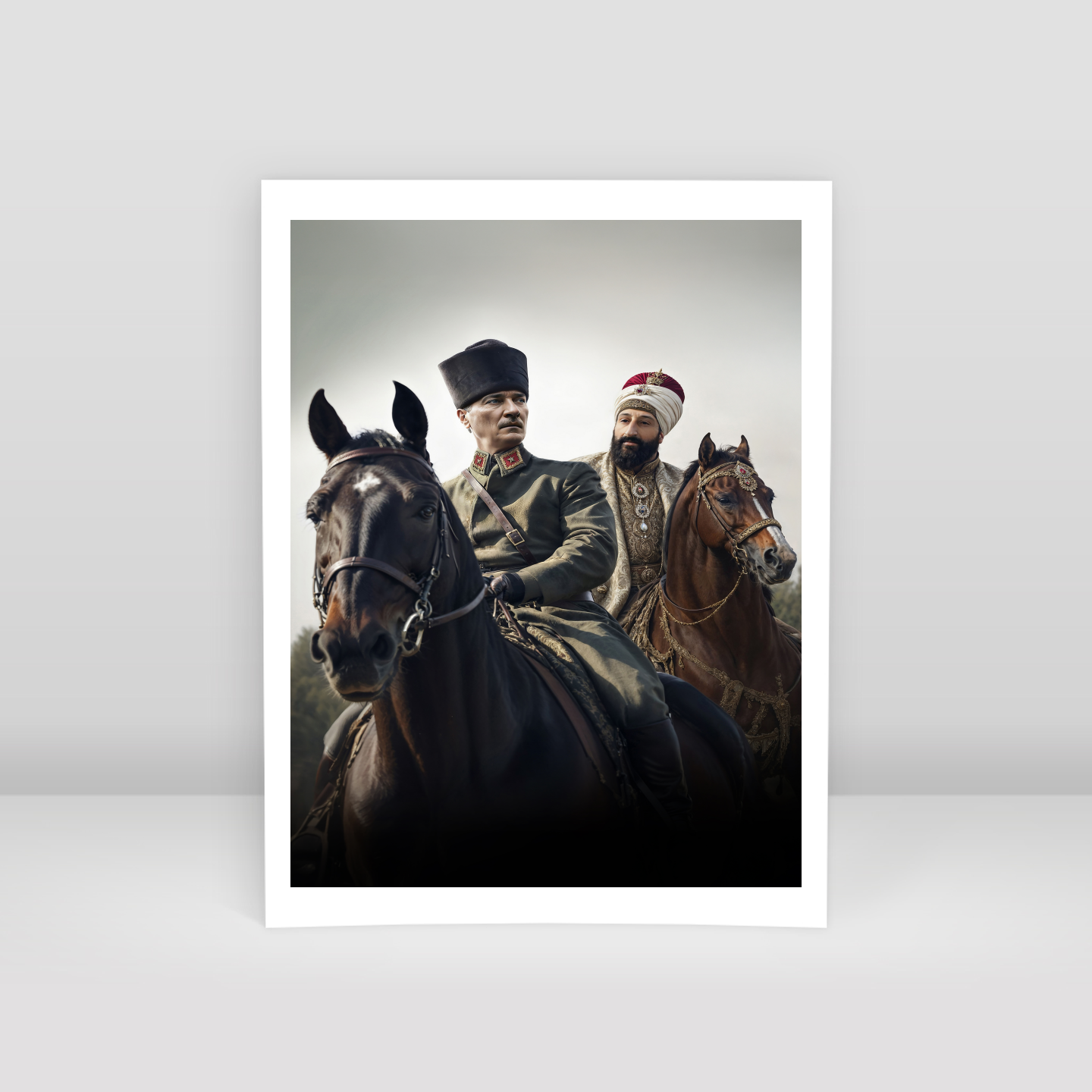 Atatürk ve Fatih Sultan Mehmet (AI) - Art Print