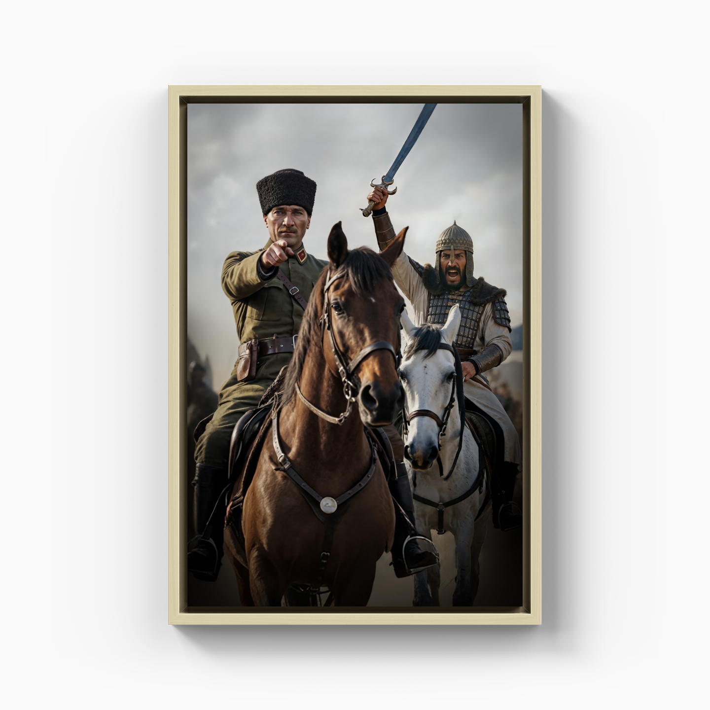 Mustafa Kemal Atatürk ve Sultan Alparslan (AI) - Kanvas Tablo