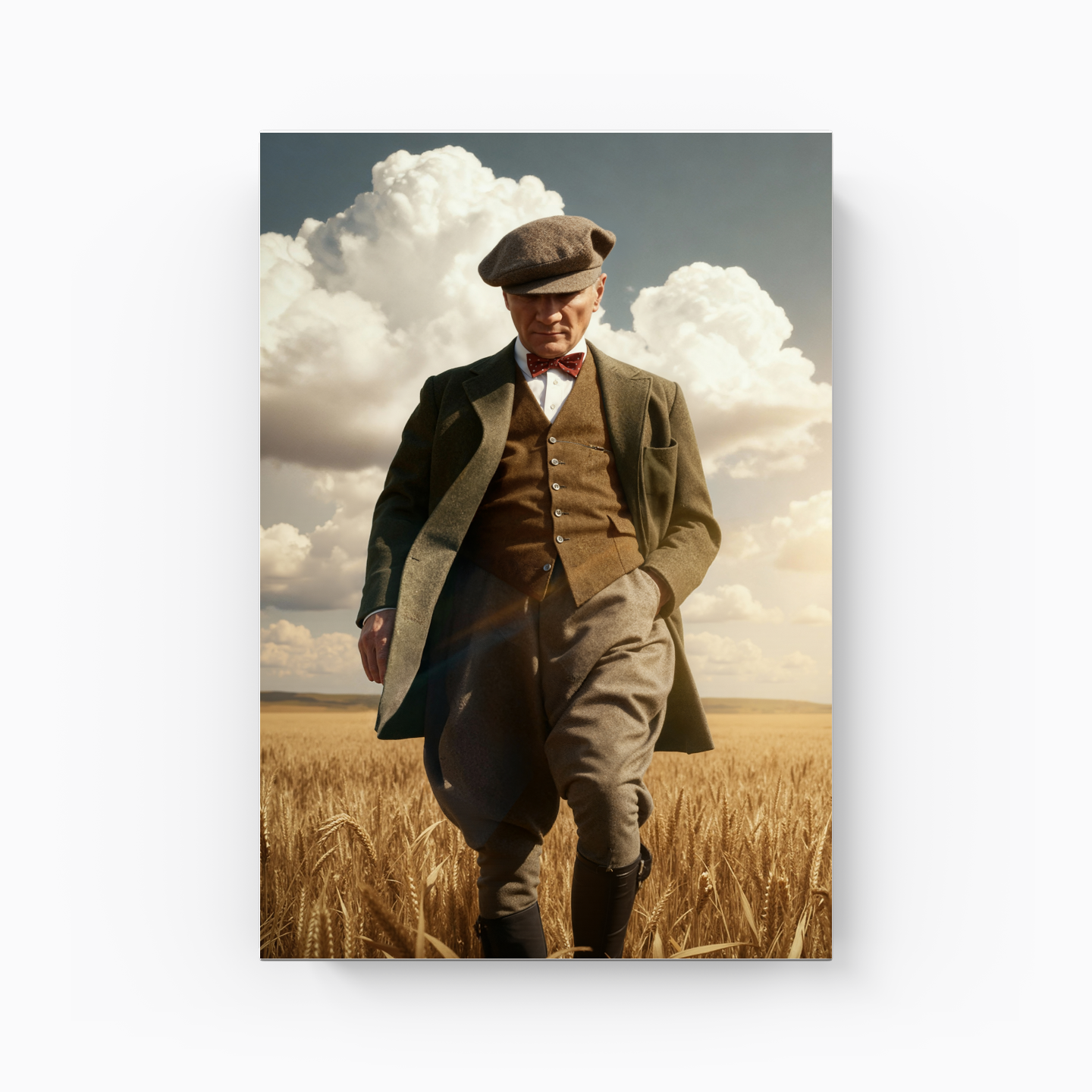 Atatürk Buğday Tarlasında - Kanvas Tablo