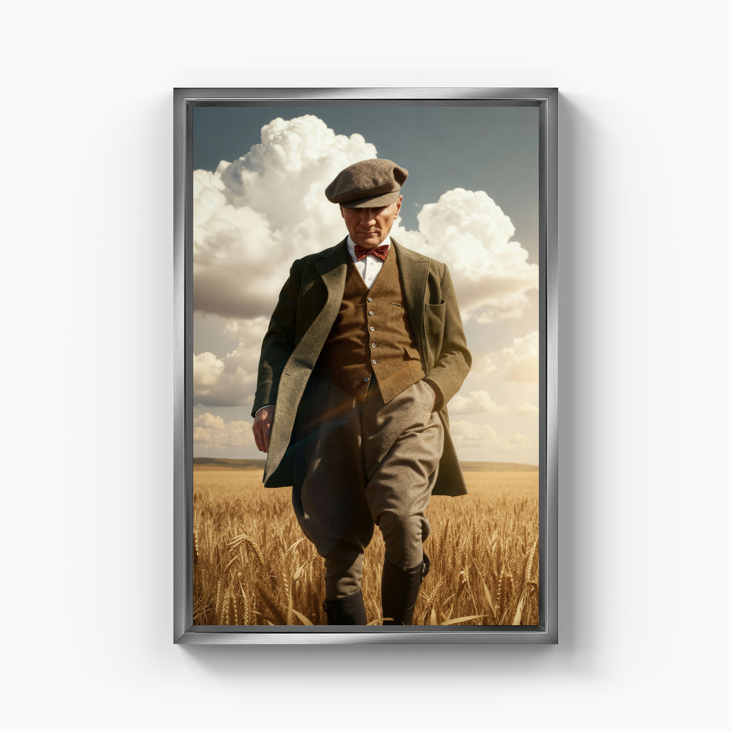 Atatürk Buğday Tarlasında - Kanvas Tablo