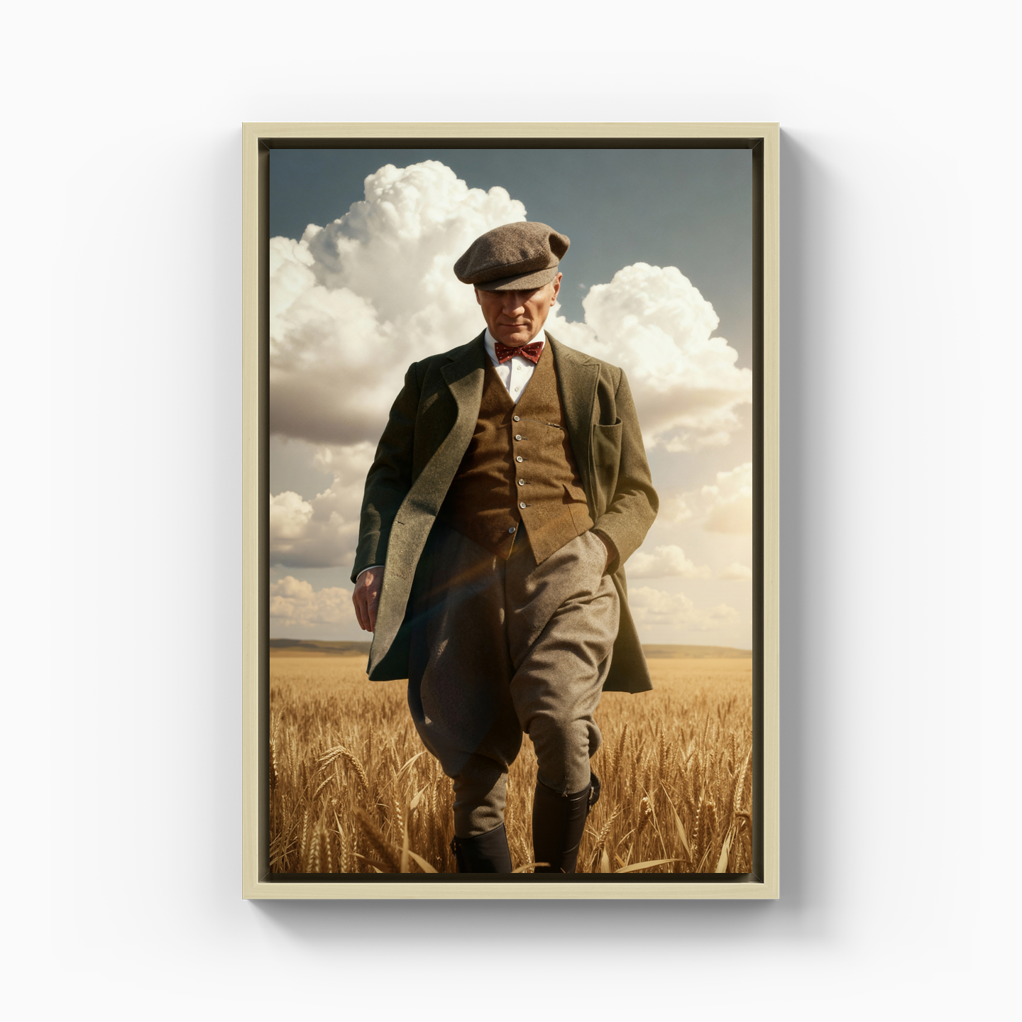Atatürk Buğday Tarlasında - Kanvas Tablo