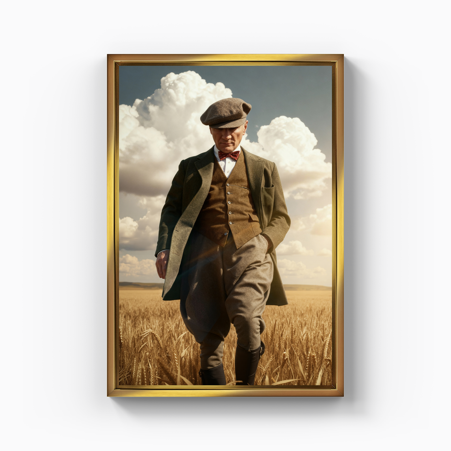 Atatürk Buğday Tarlasında - Kanvas Tablo