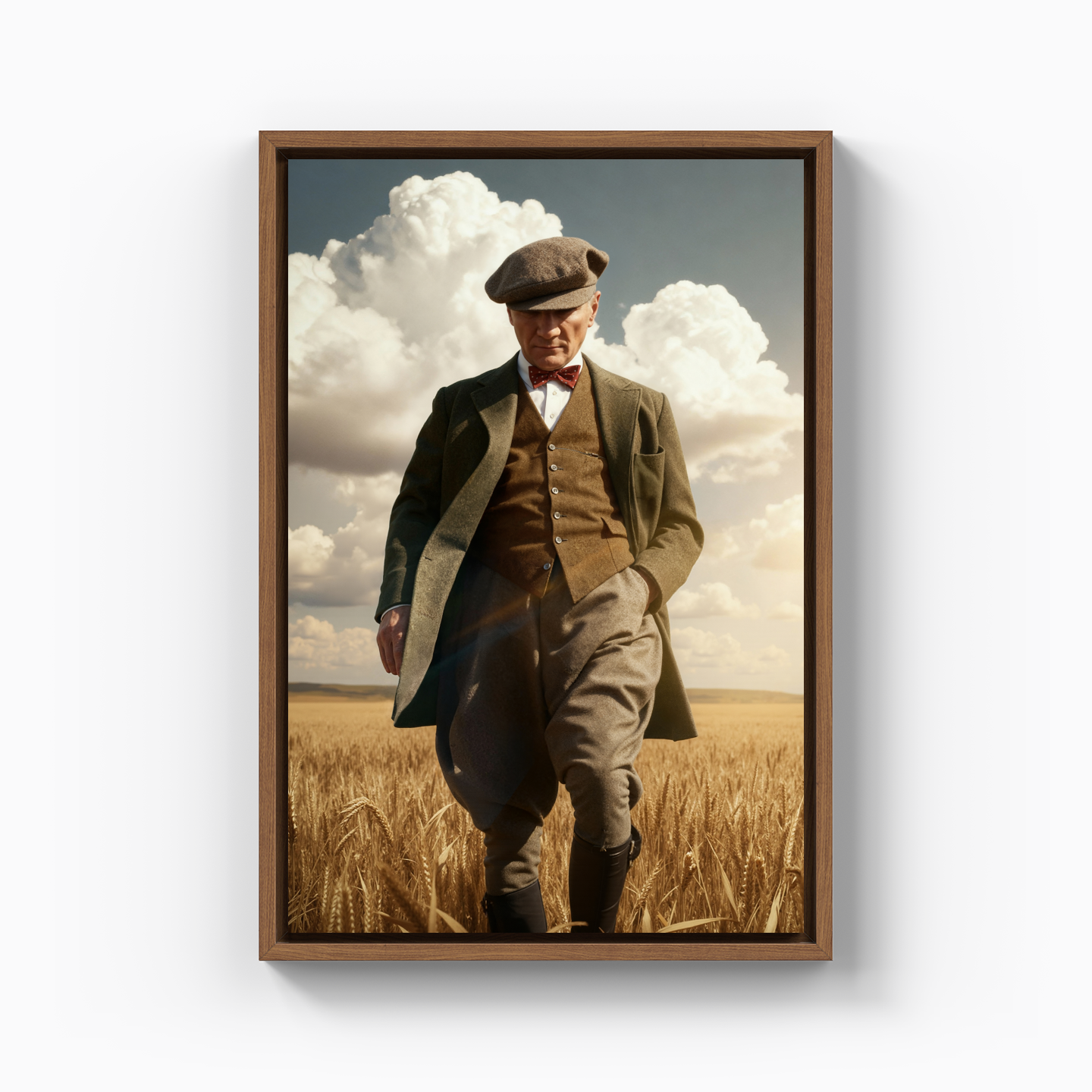 Atatürk Buğday Tarlasında - Kanvas Tablo