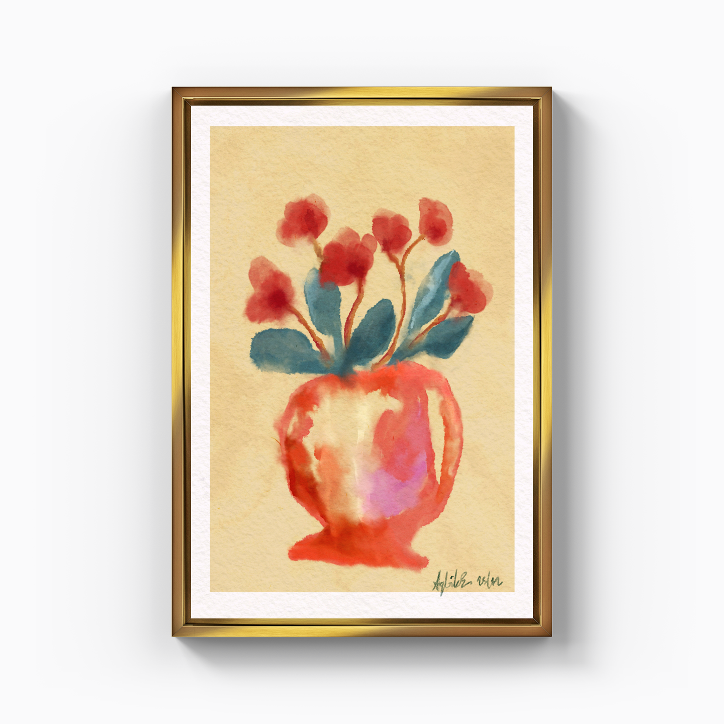 Watercolorfloral - Kanvas Tablo