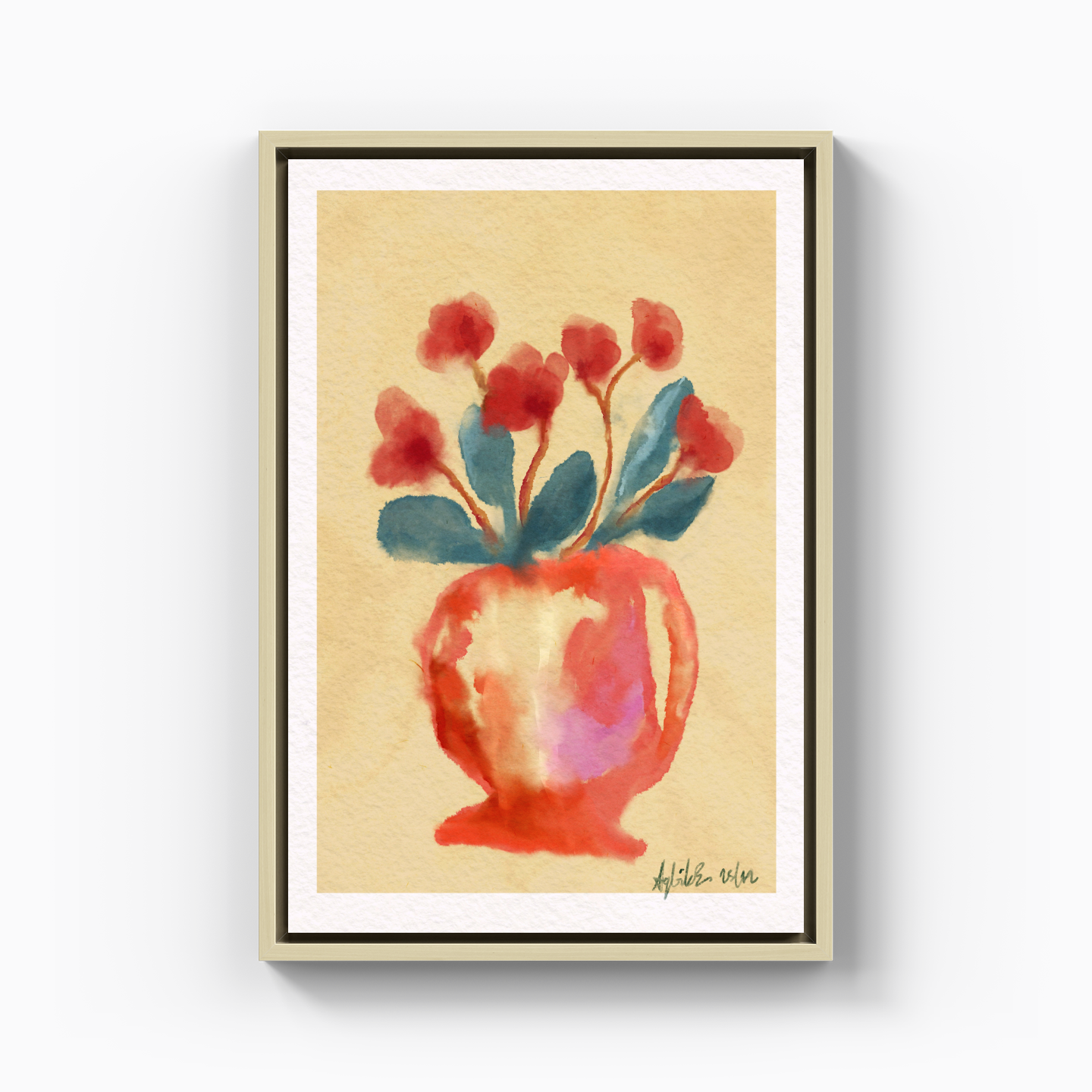 Watercolorfloral - Kanvas Tablo