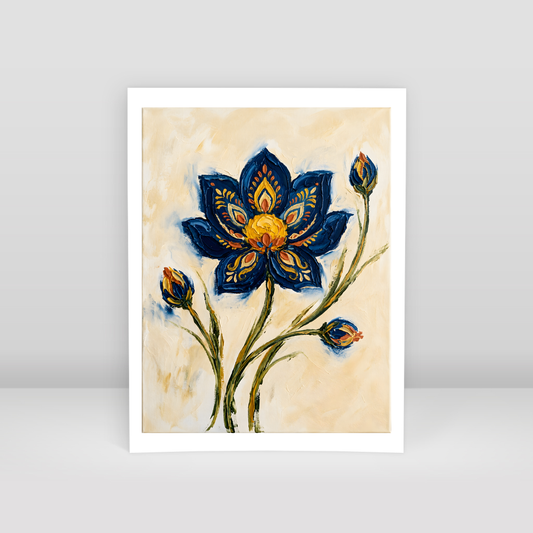 Altın Yürekli Mavi - Art Print