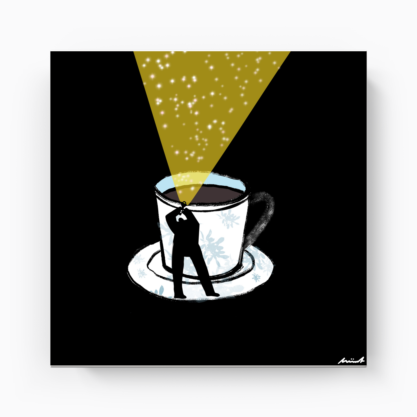 one more cup of coffee - Kanvas Tablo