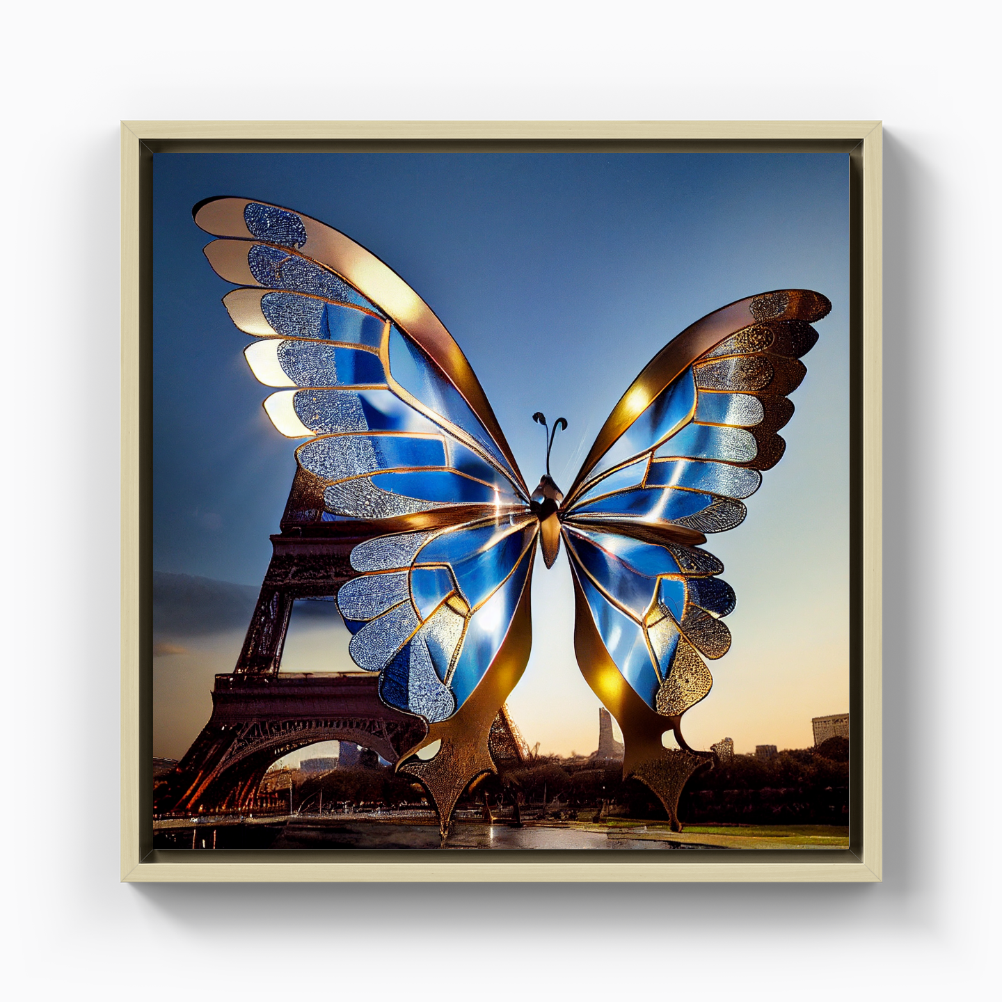Butterfly and Eiffel Tower - Canvas Print
