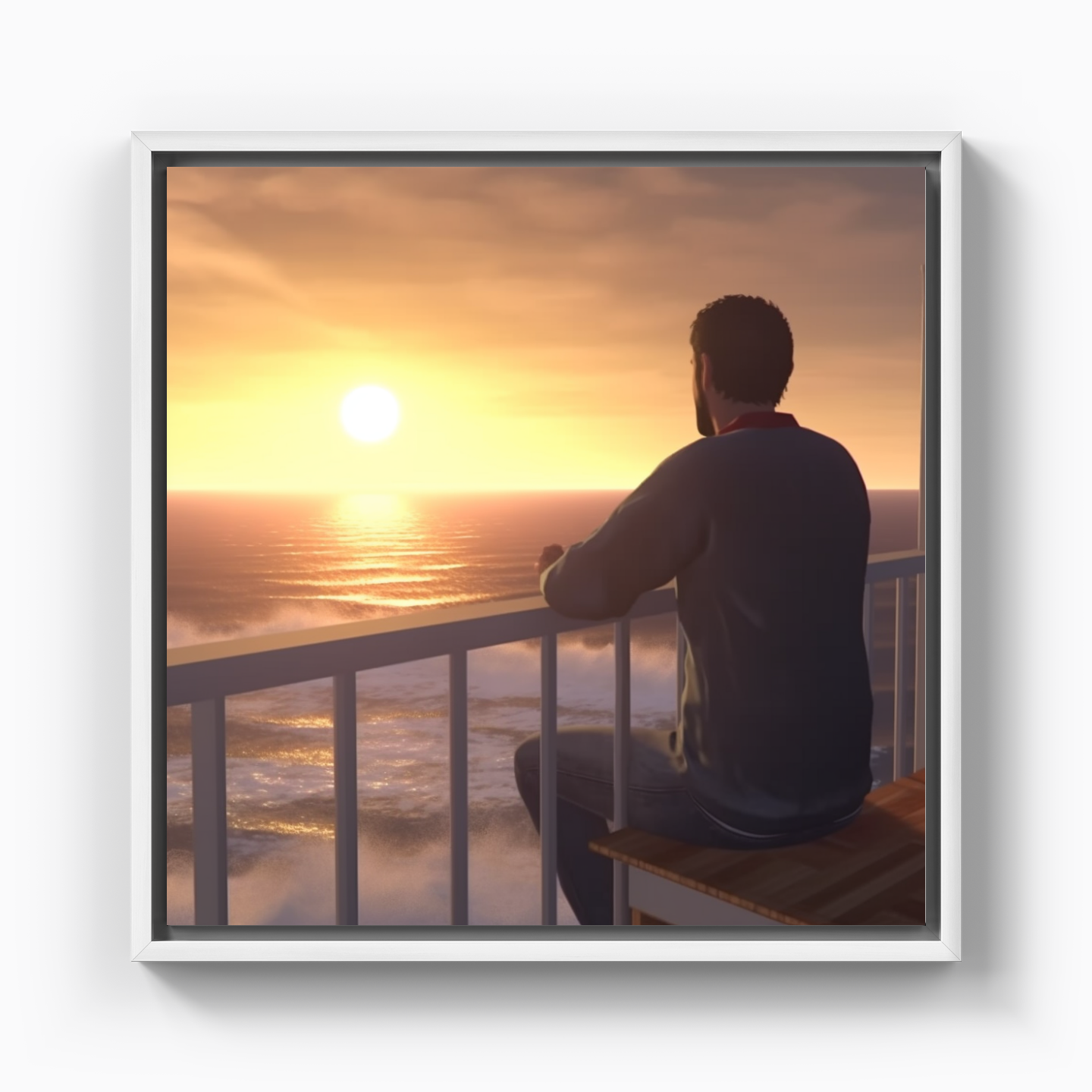 Man watching the sea - Canvas Painting