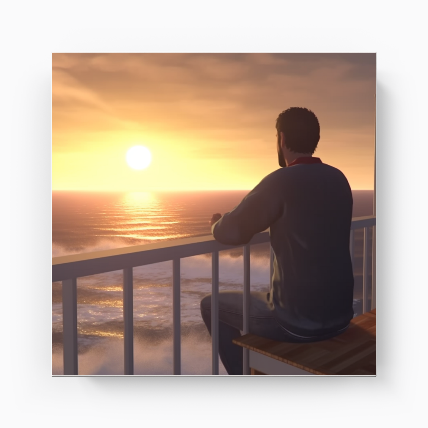 Man watching the sea - Canvas Painting