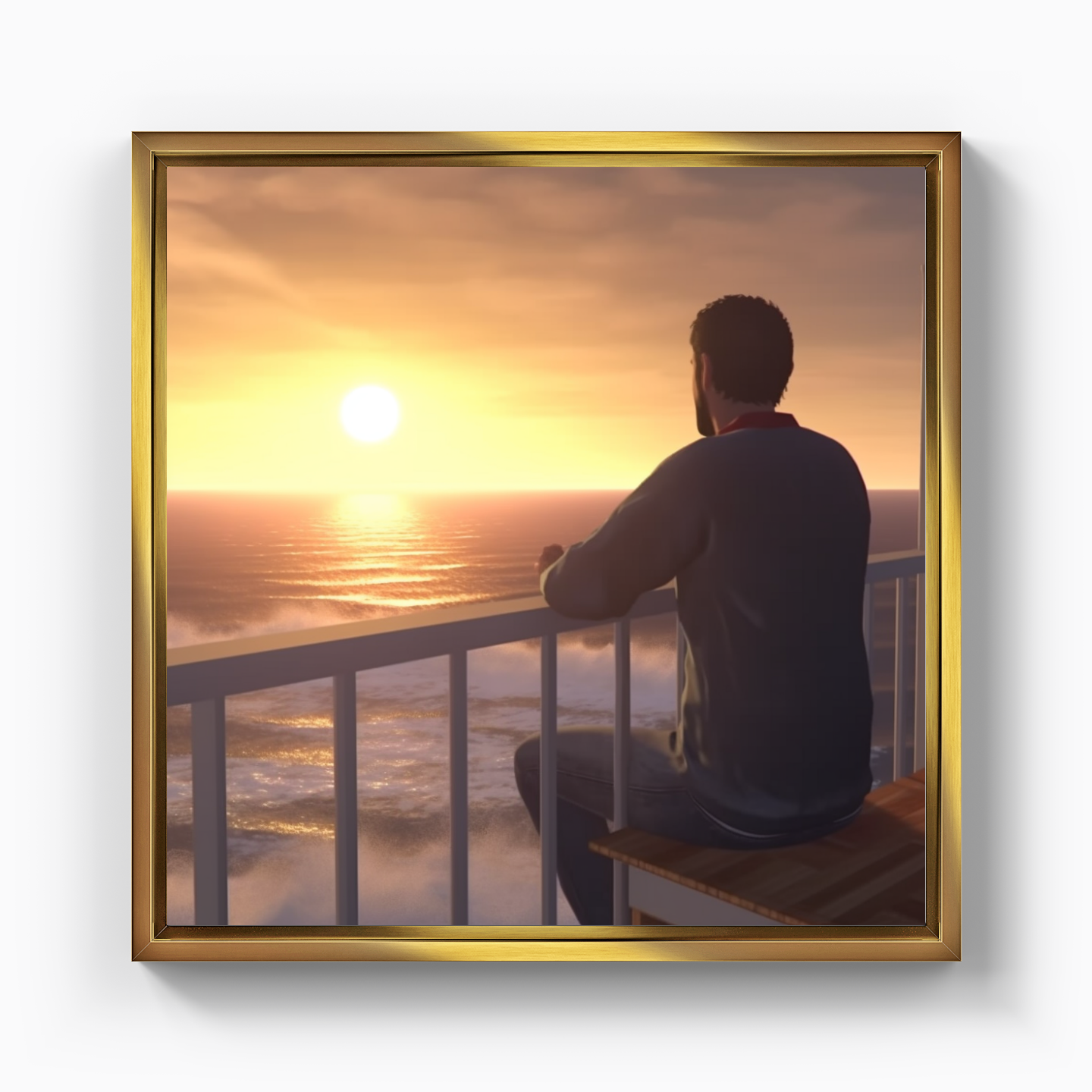 Man watching the sea - Canvas Painting