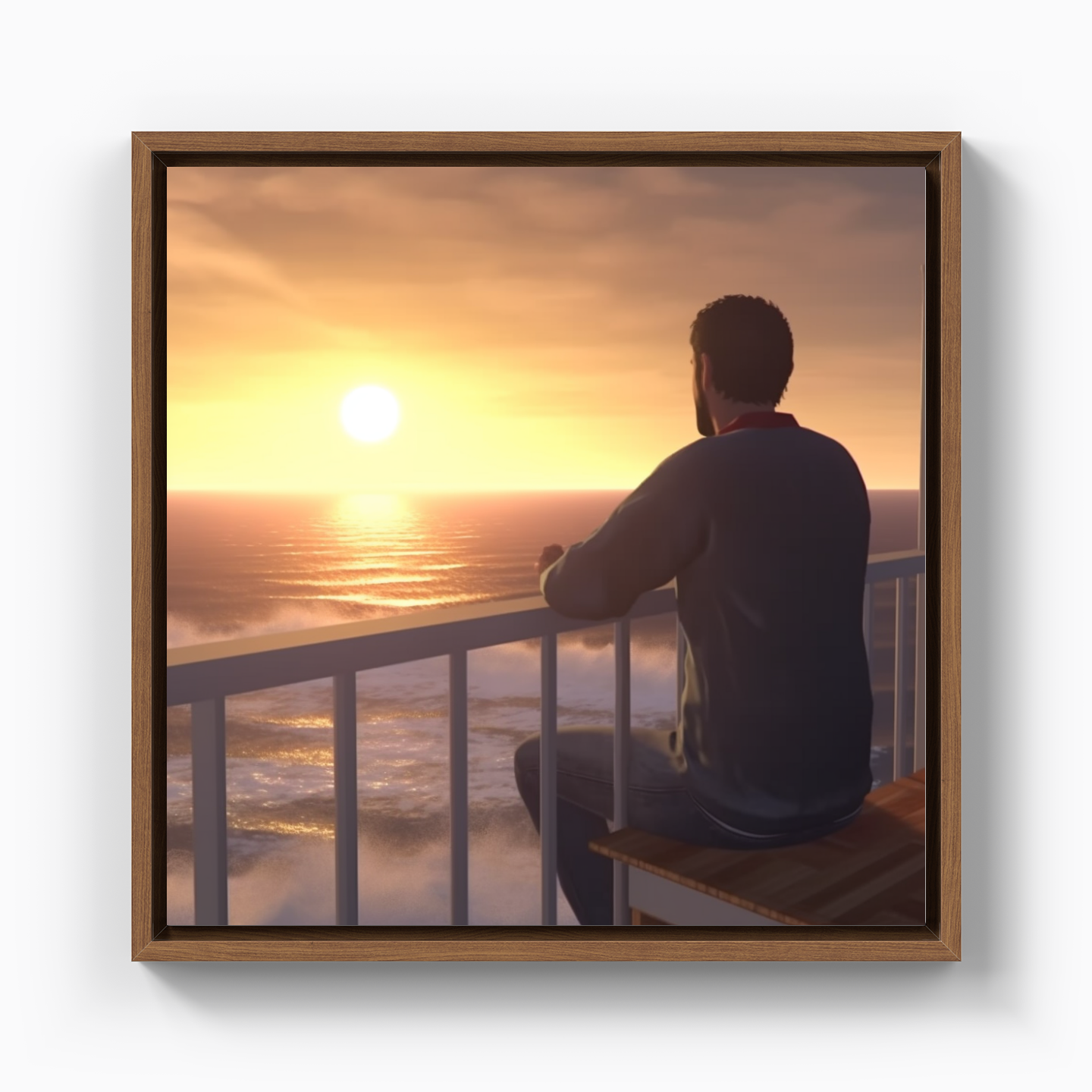 Man watching the sea - Canvas Painting