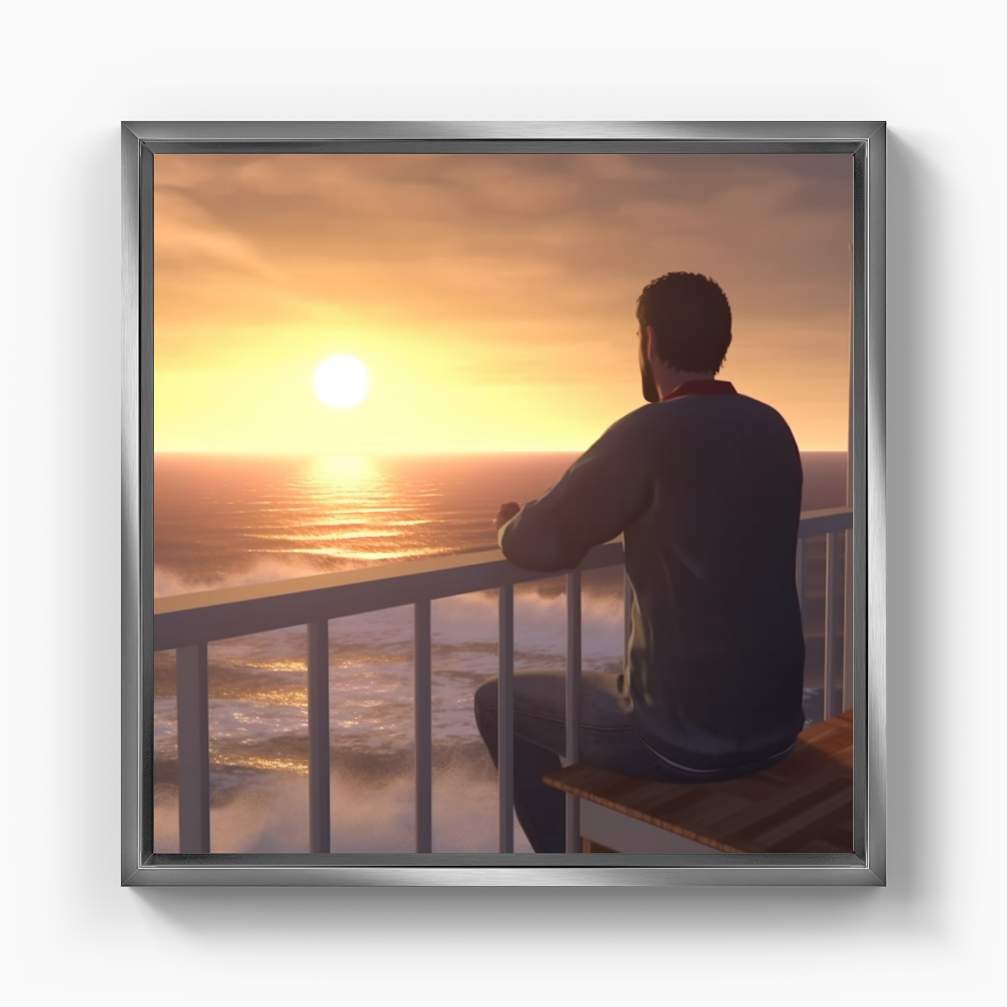 Man watching the sea - Canvas Painting